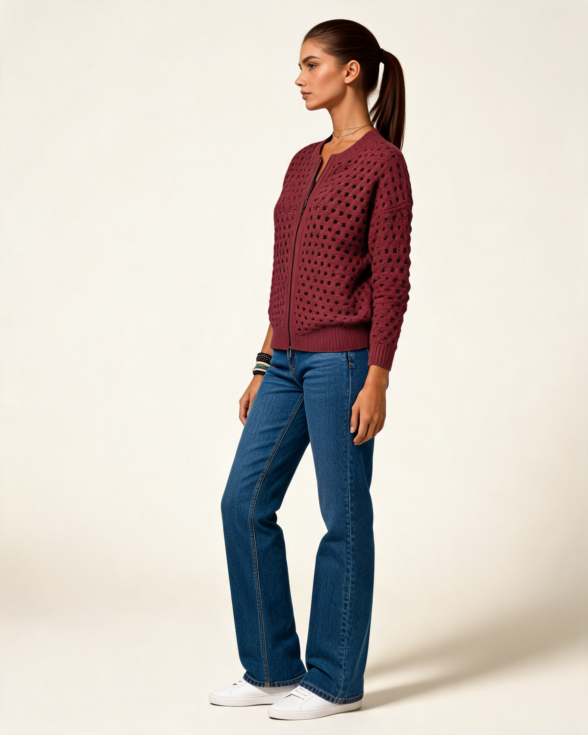 Cardigan – Vianne Zip Front Knit