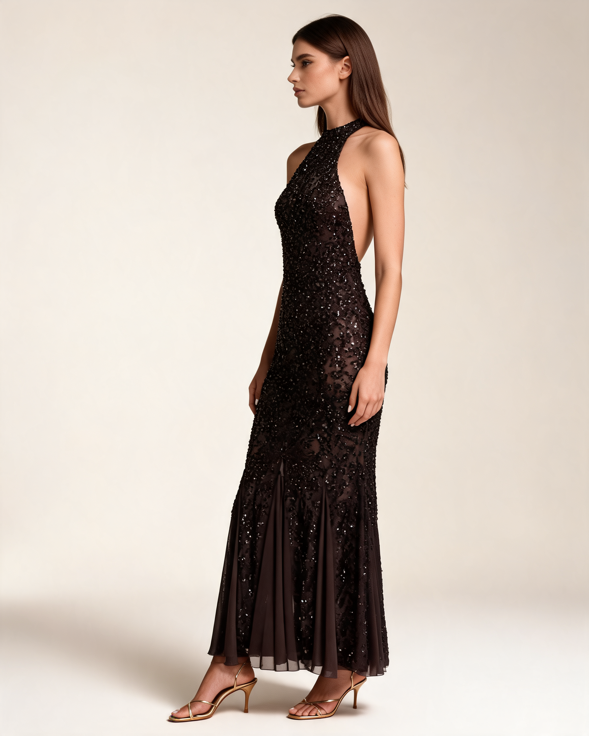Sequin Dress | Black Maxi Party Dress