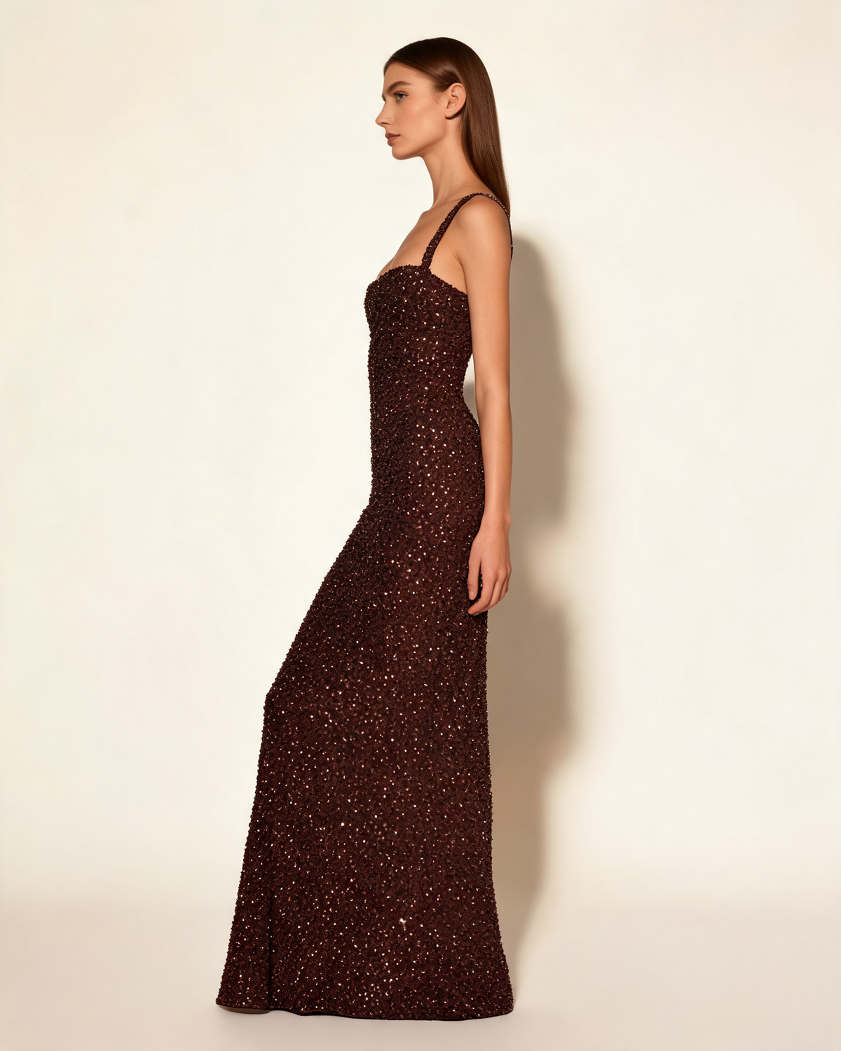 Party Dress | Plum Brown Sparkle Maxi Dress