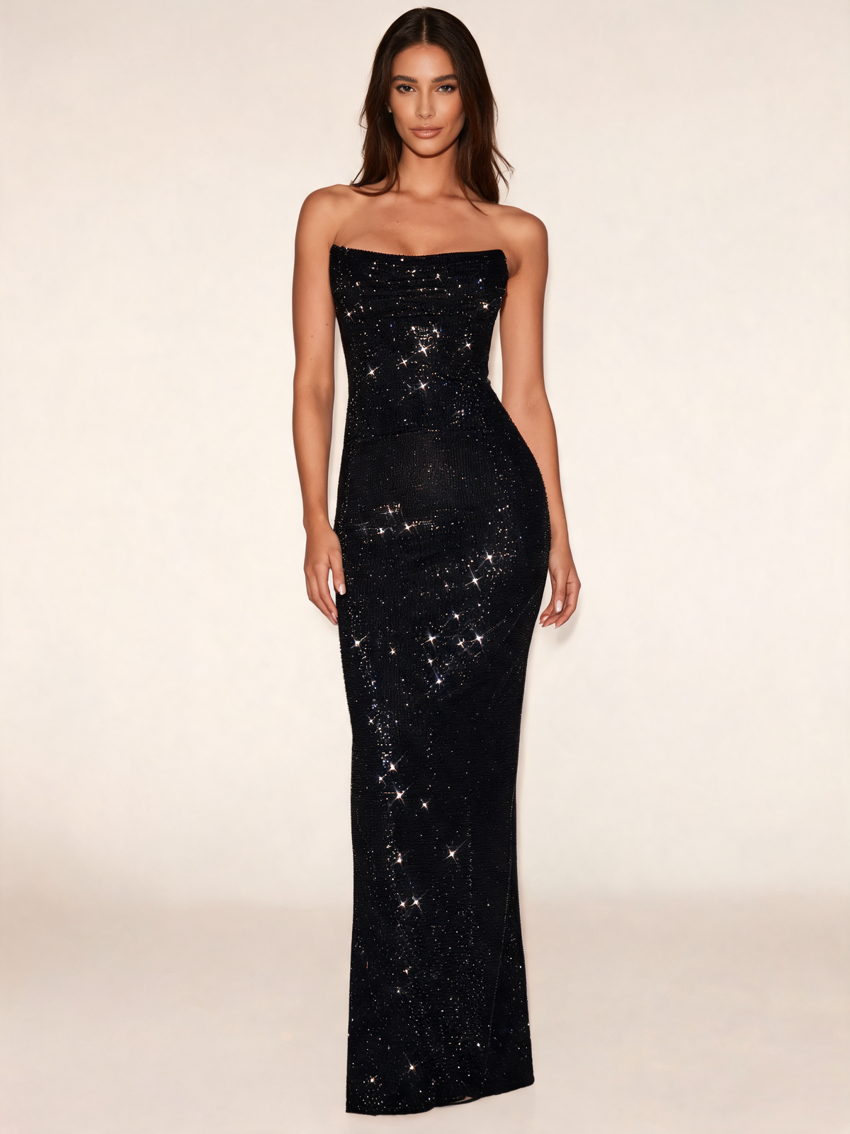 Black party dress front view