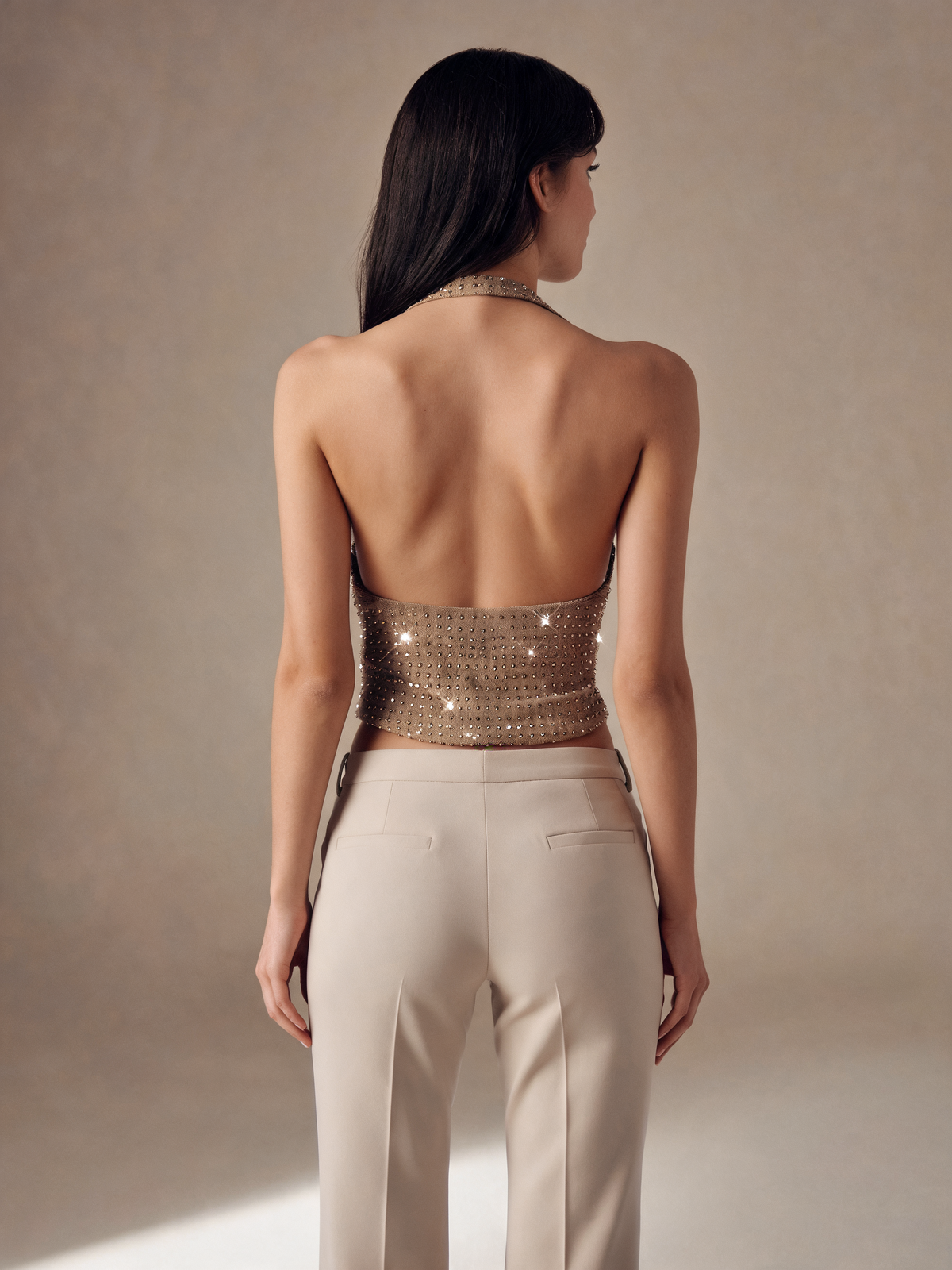Gold sparkly top back view