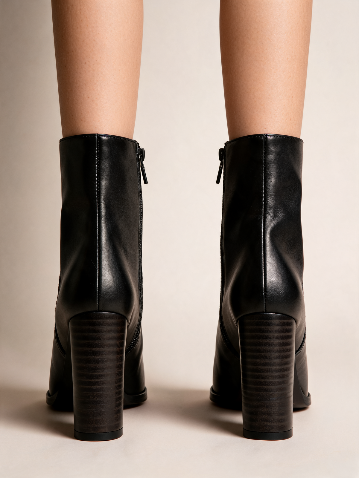 Black ankle boots back view