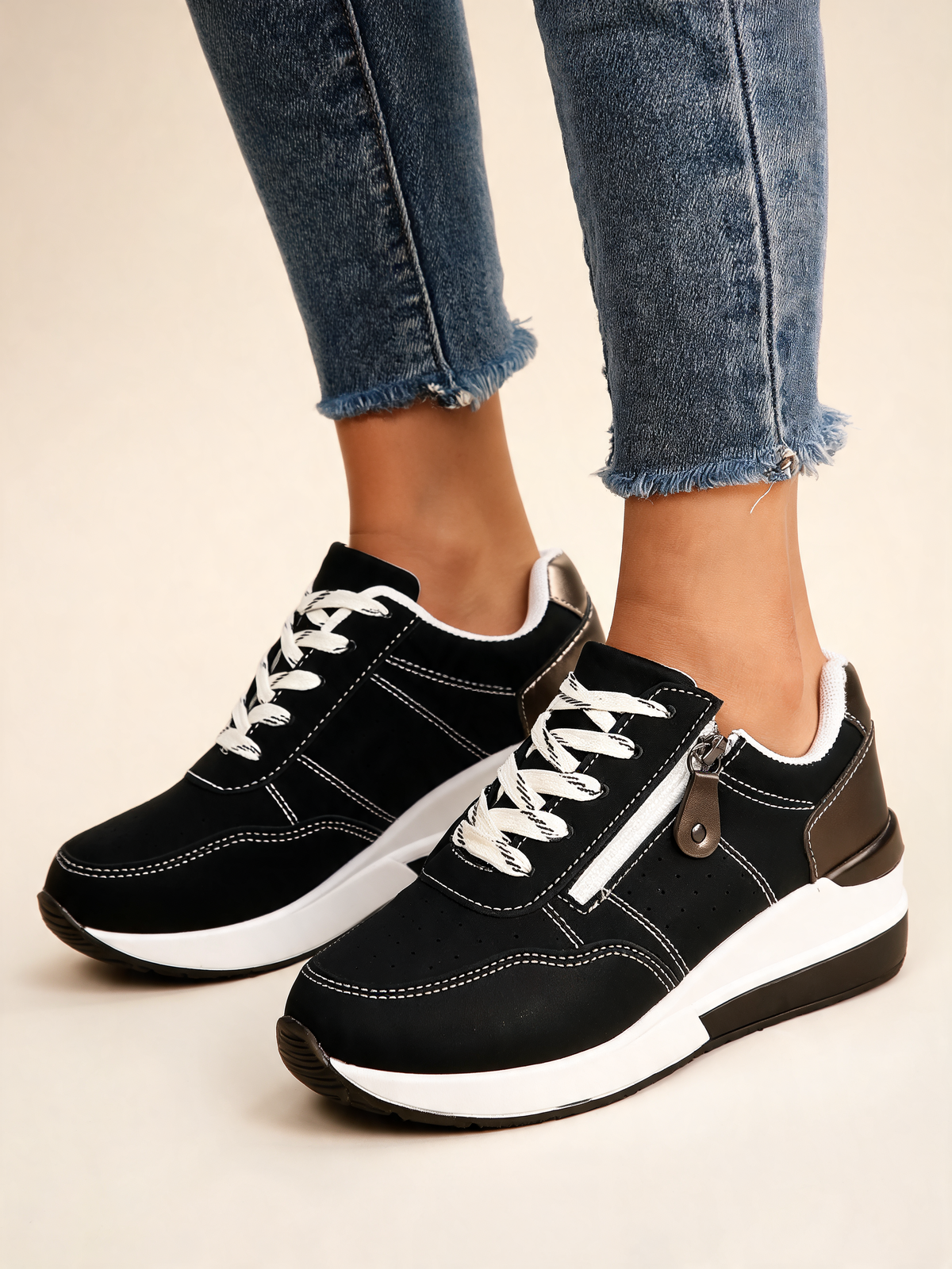 Black women's trainers close-up