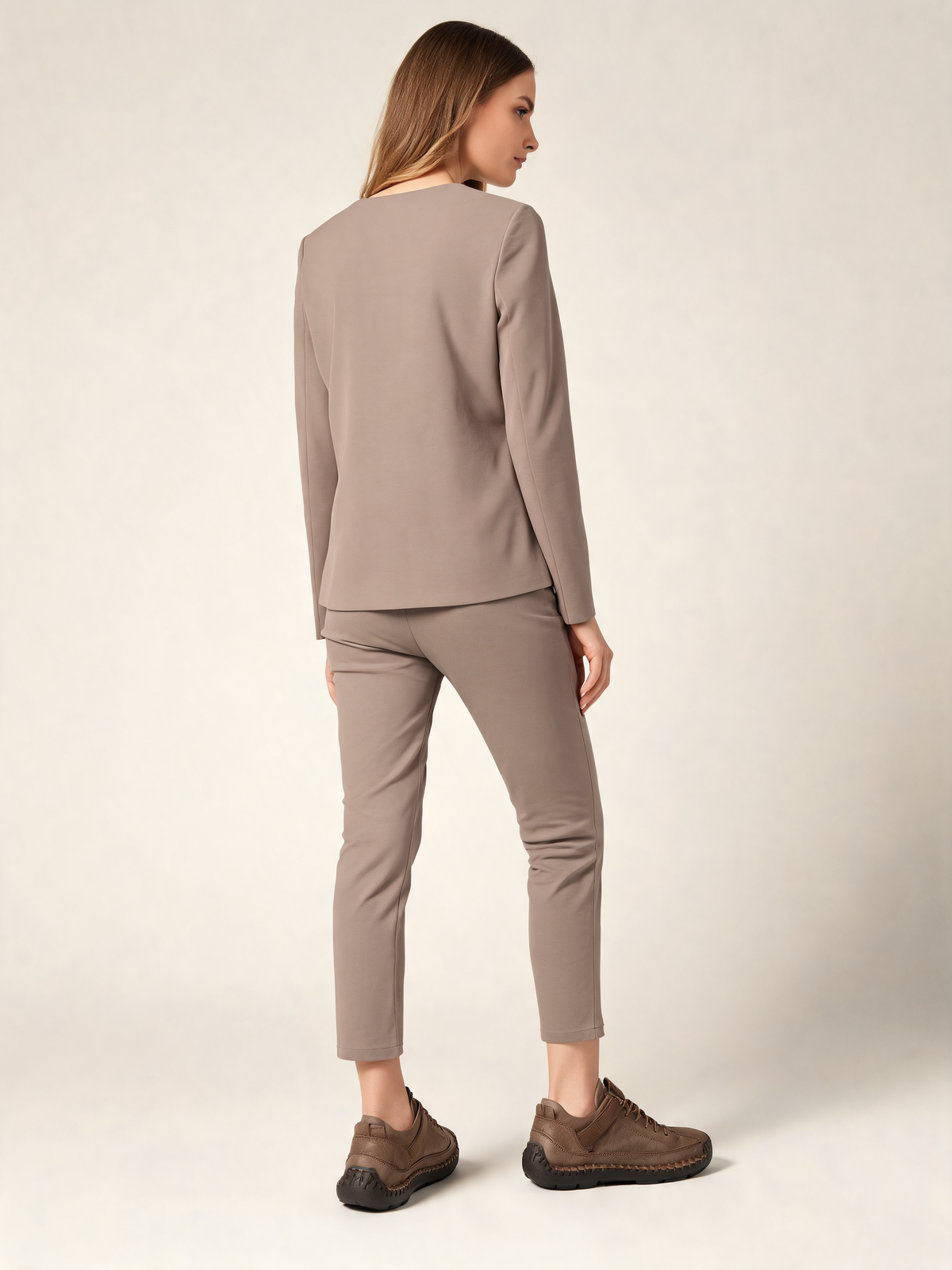 Taupe women's trainers back view
