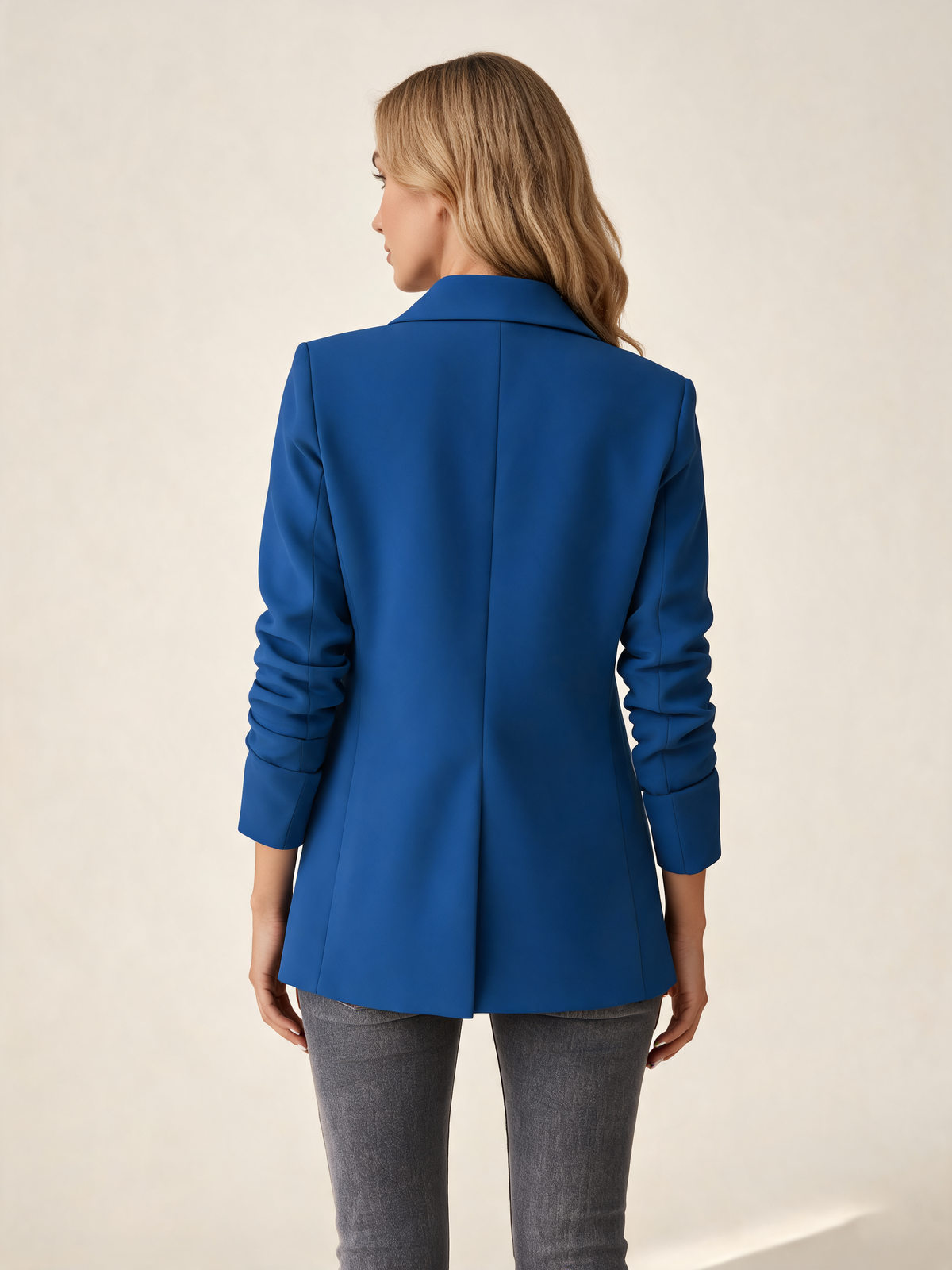 Cobalt Blue women's blazer back view