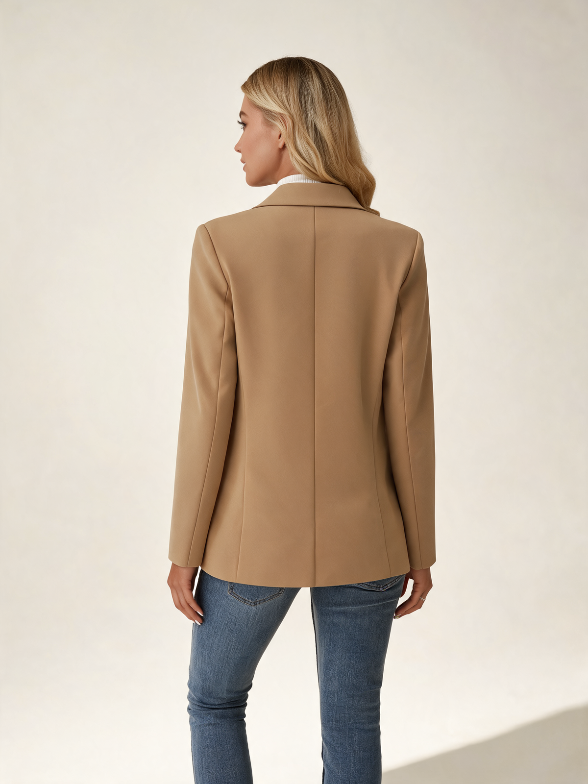 Camel women's blazer back view