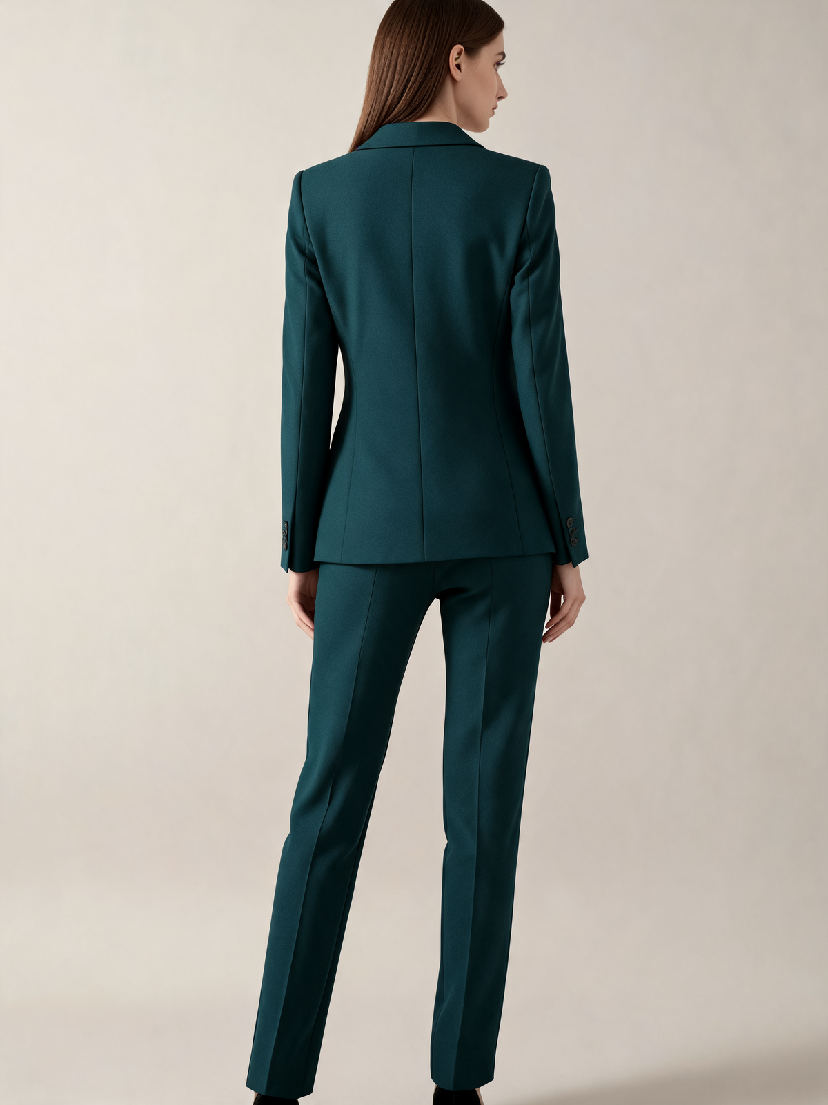Dark Green women's suit back view