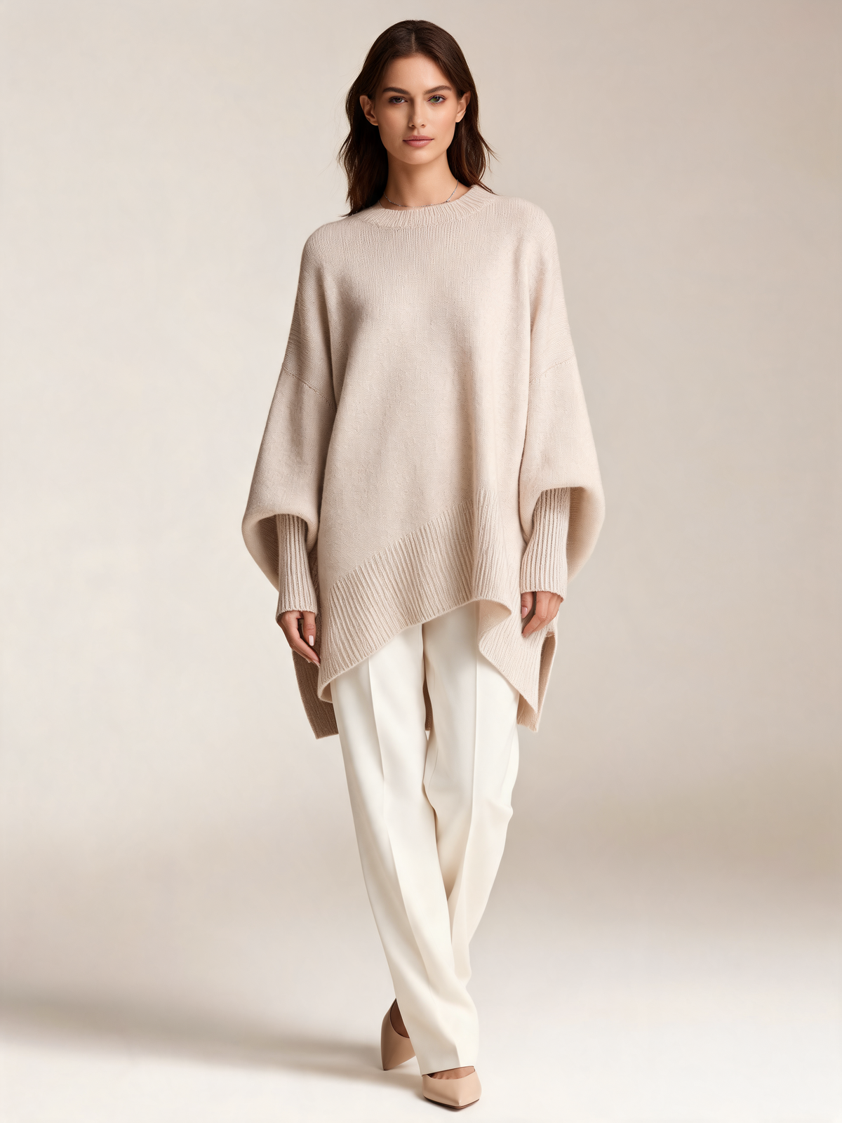 Cream women's jumper front view
