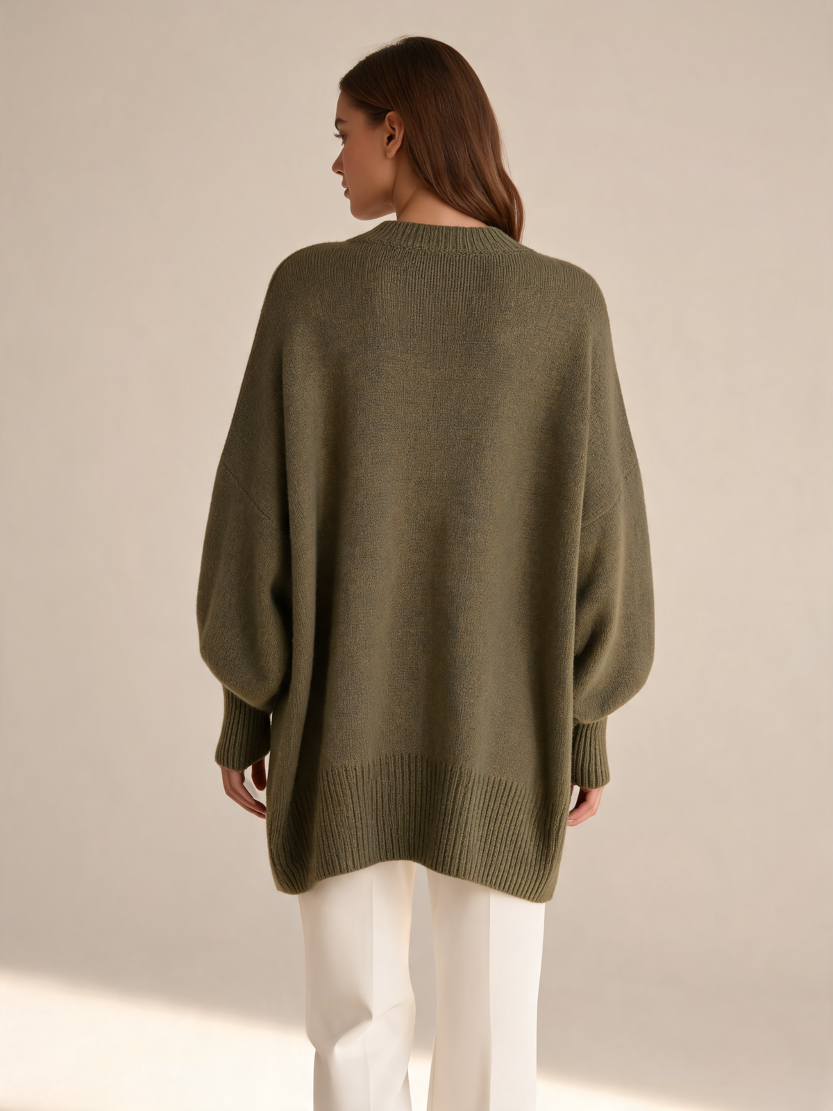 Olive women's jumper back view