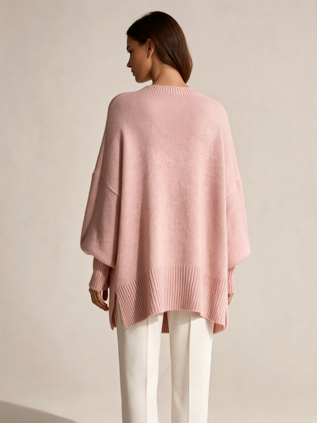 Pink women's jumper back view