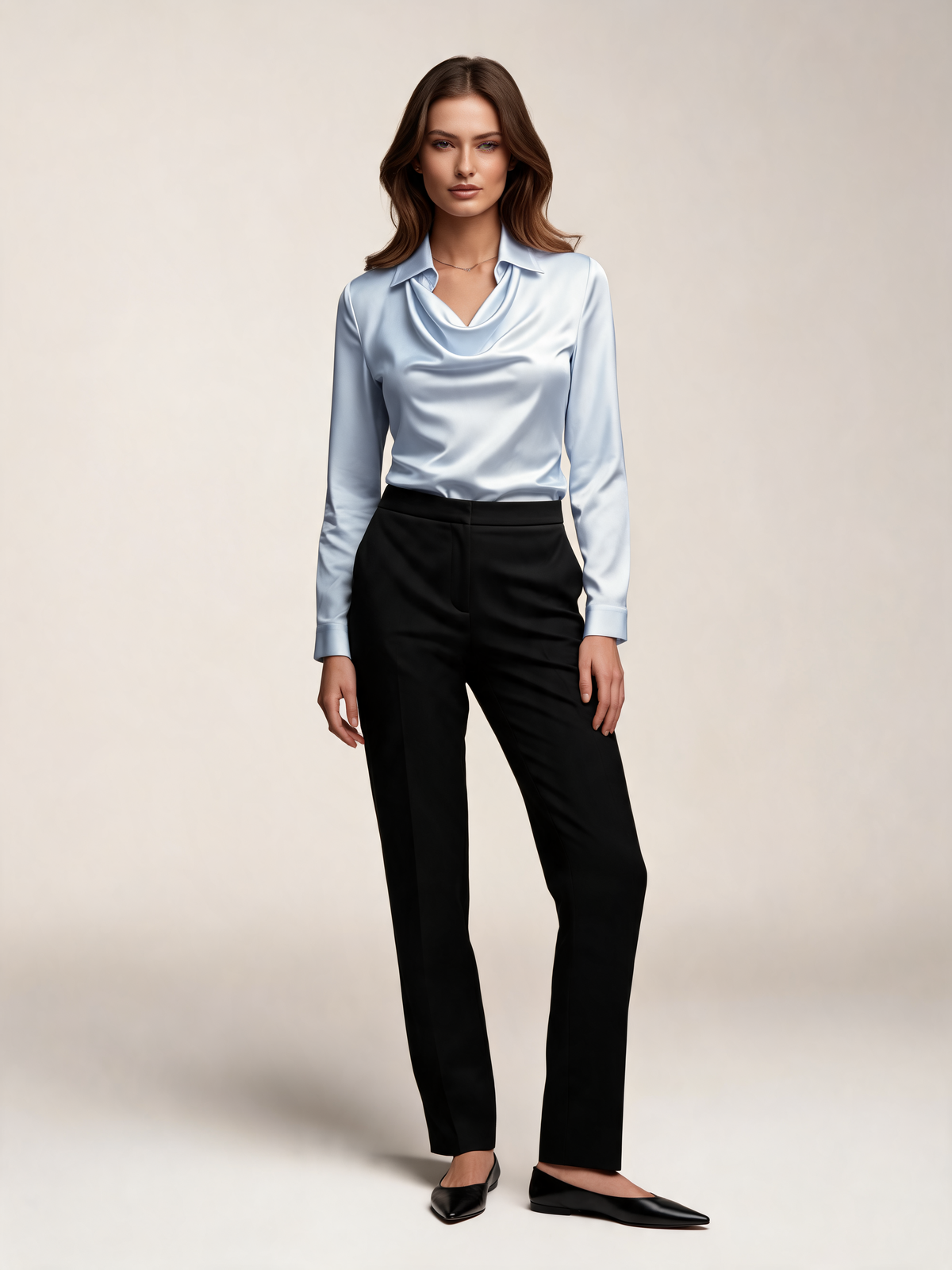 Light Blue blouse front view