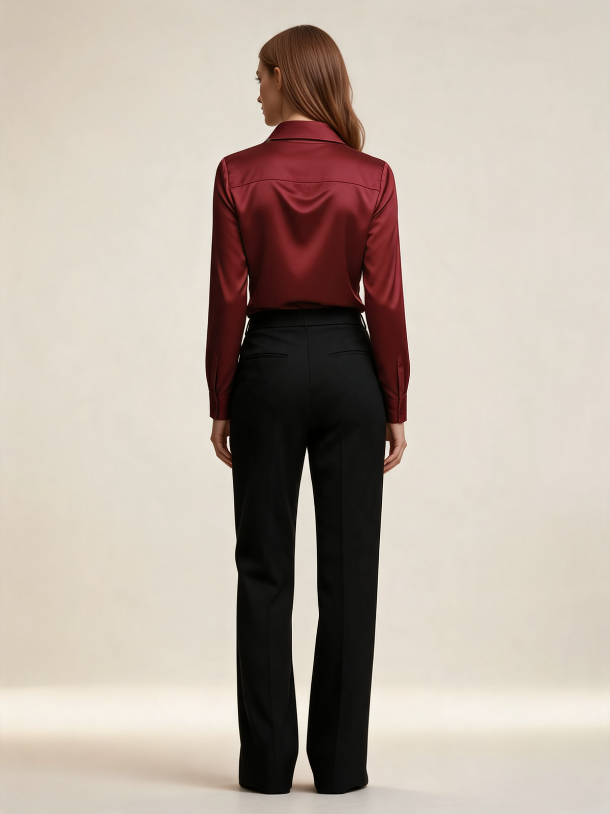 Burgundy blouse back view