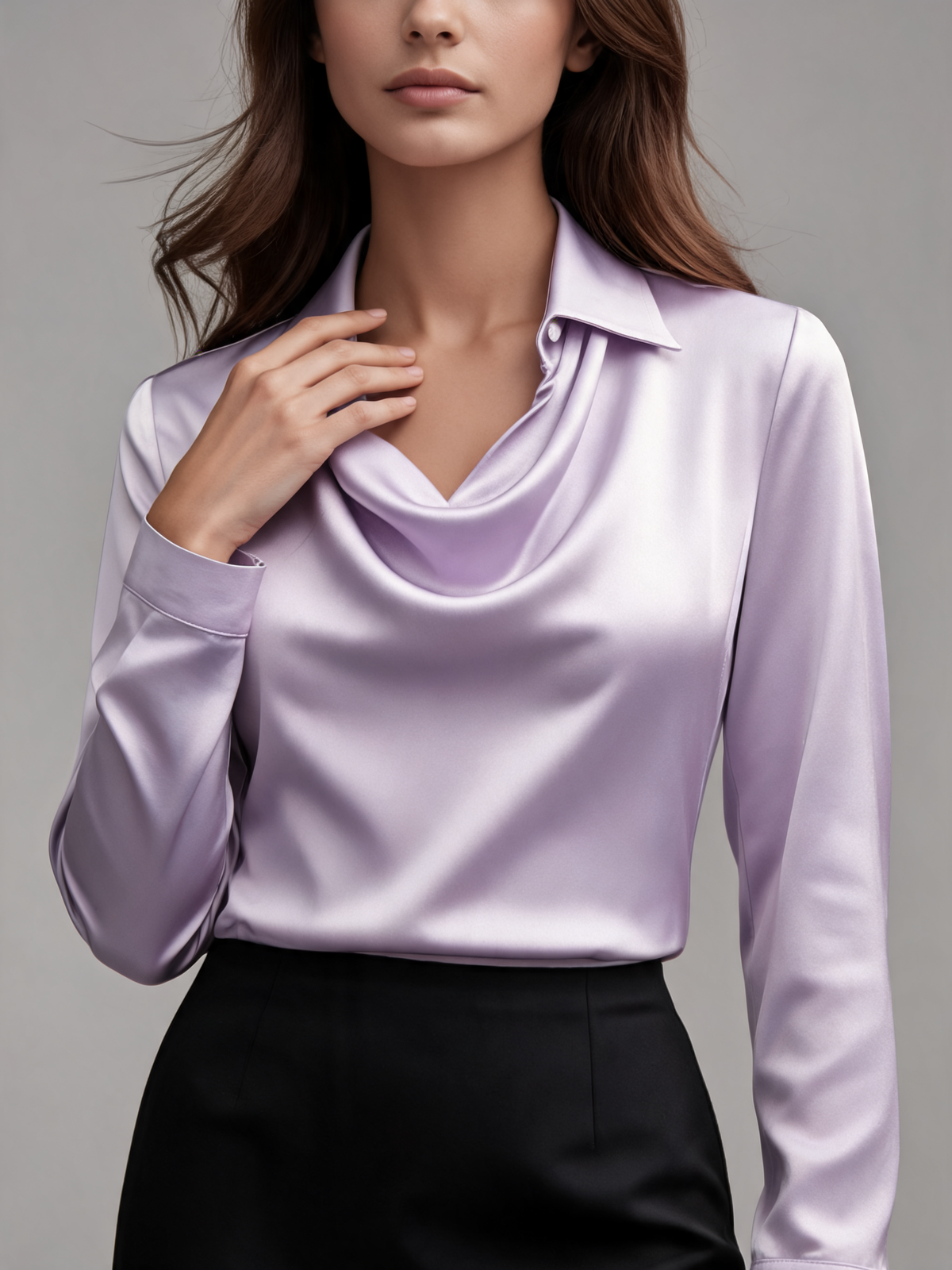 Lilac blouse close-up