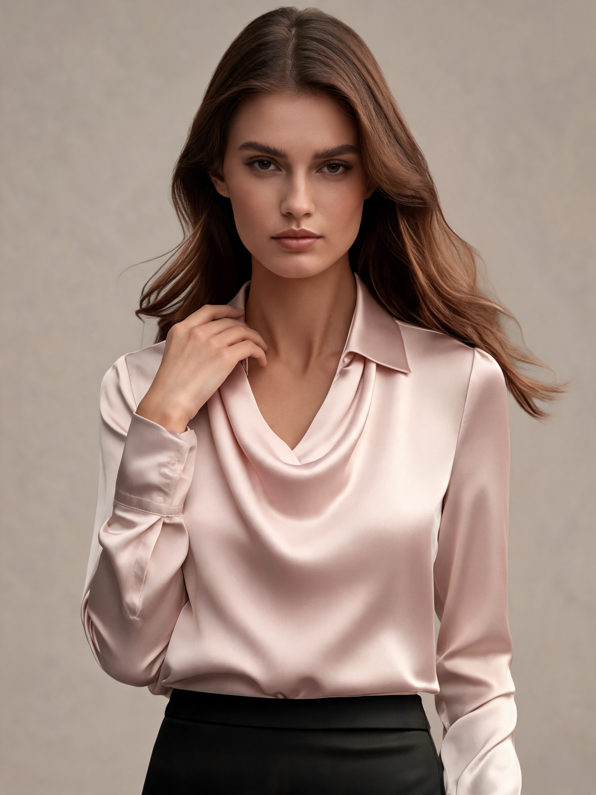 Blush blouse close-up