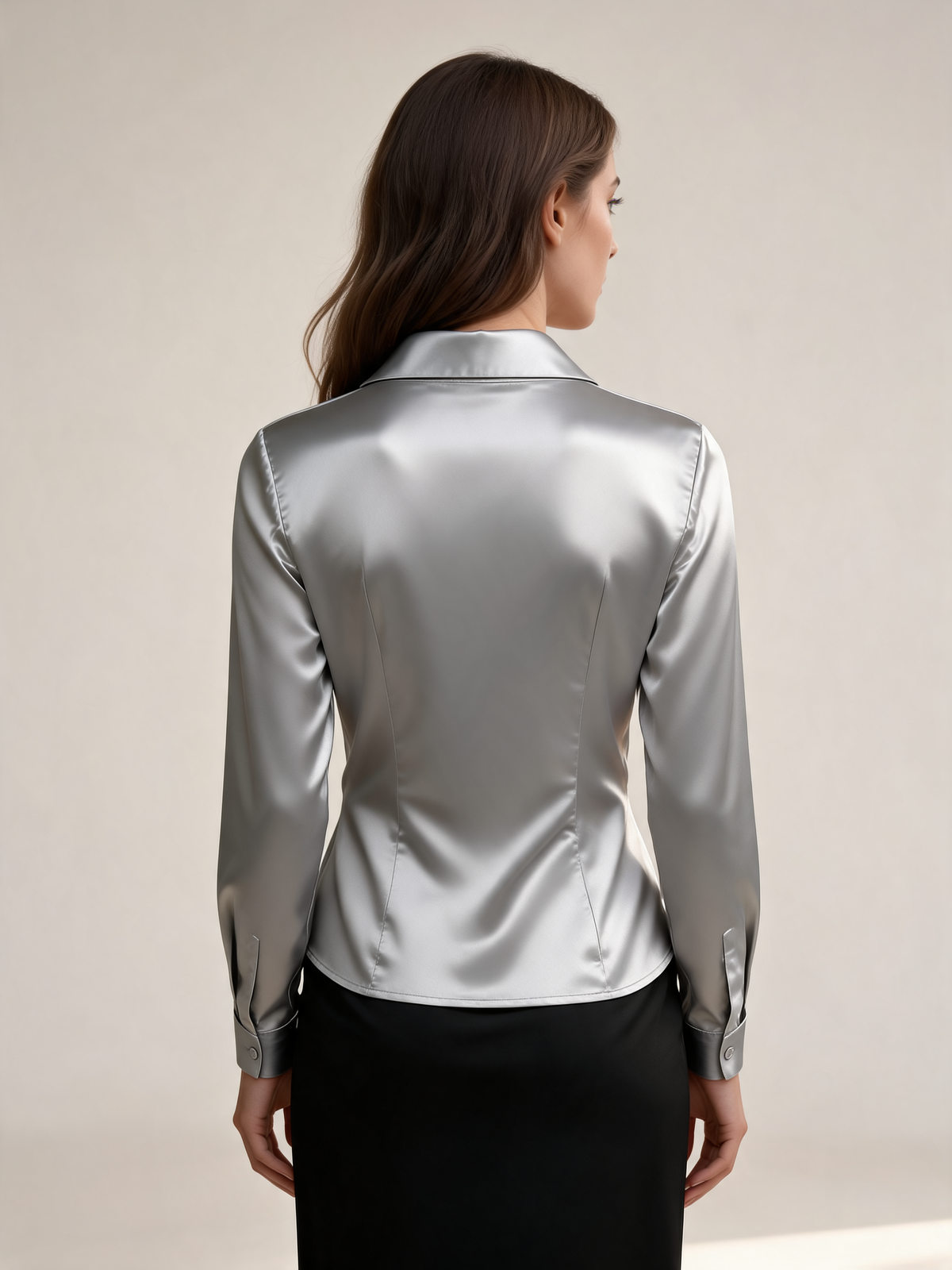 Silver blouse back view