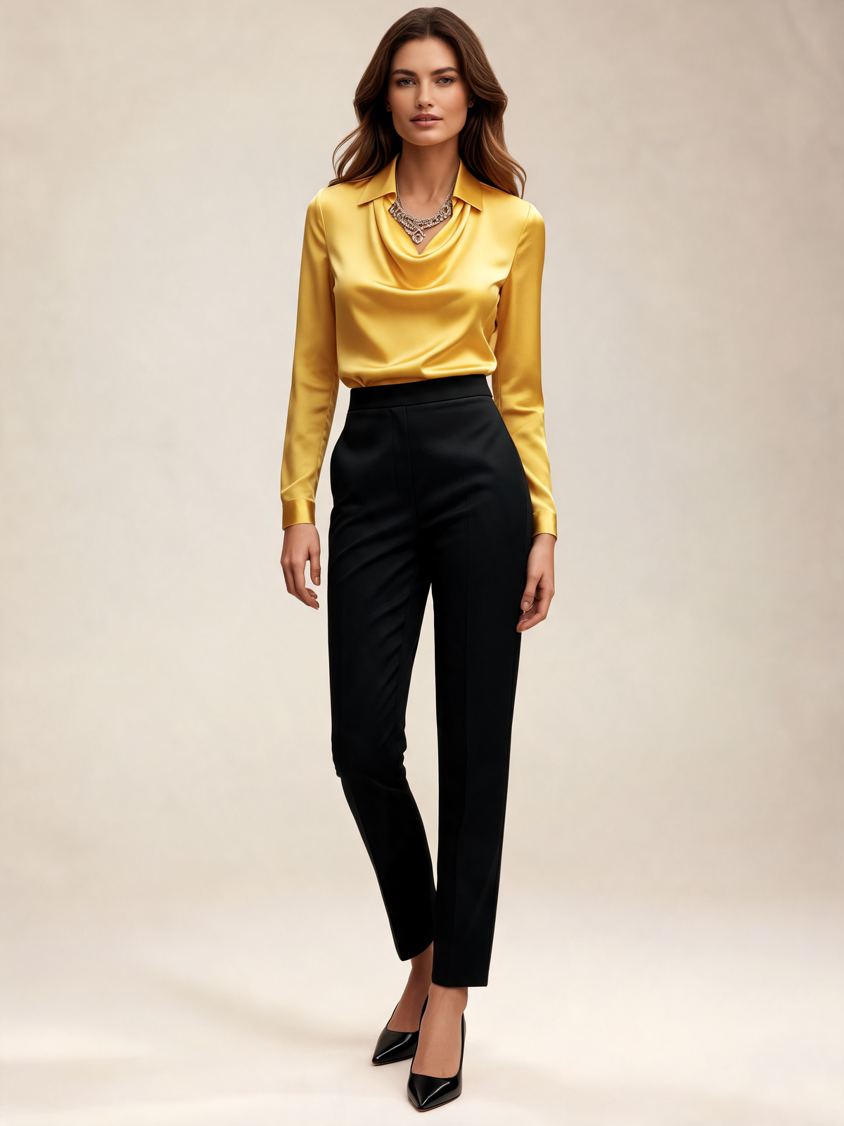Yellow blouse front view