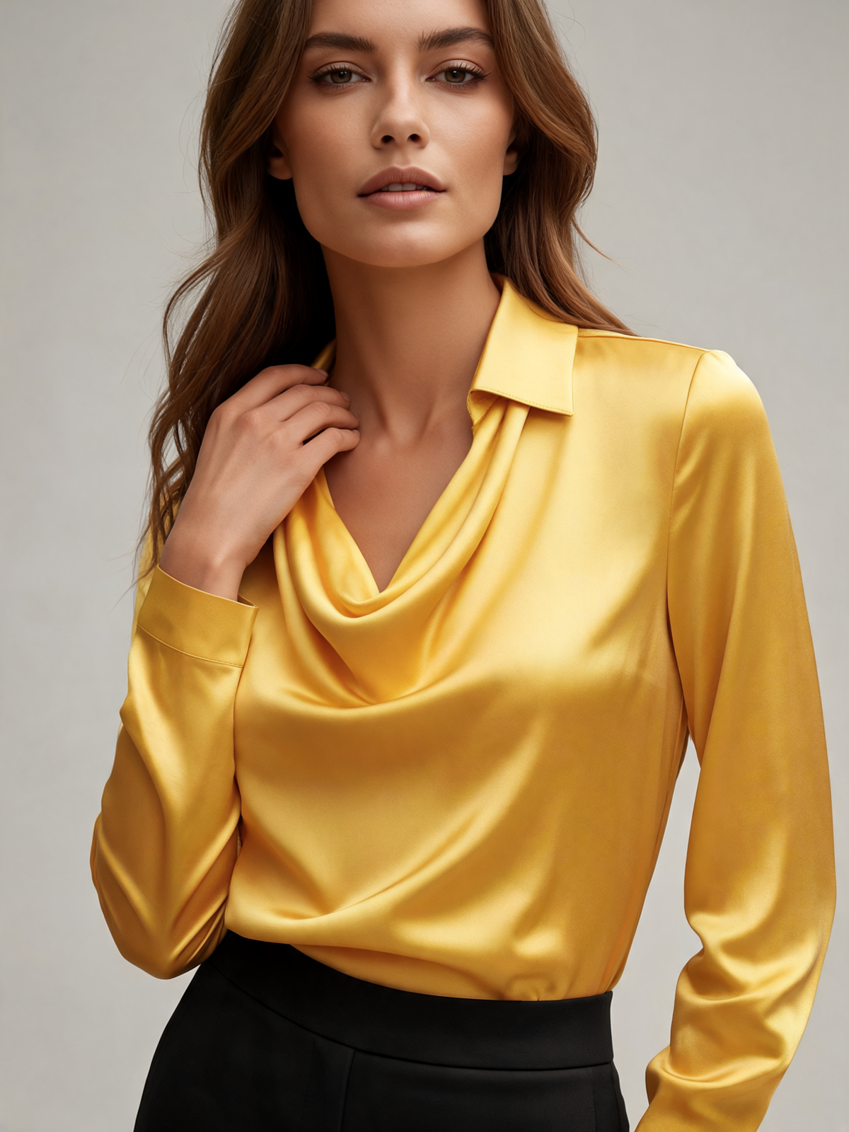 Yellow blouse close-up