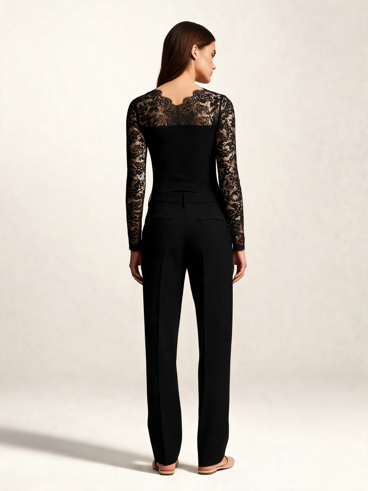 Black lace bodysuit – back view