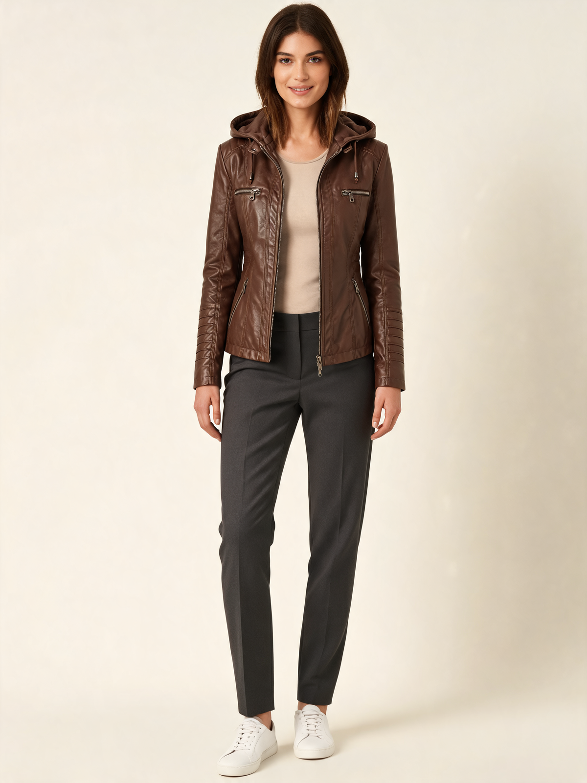 Brown women's jacket – front view
