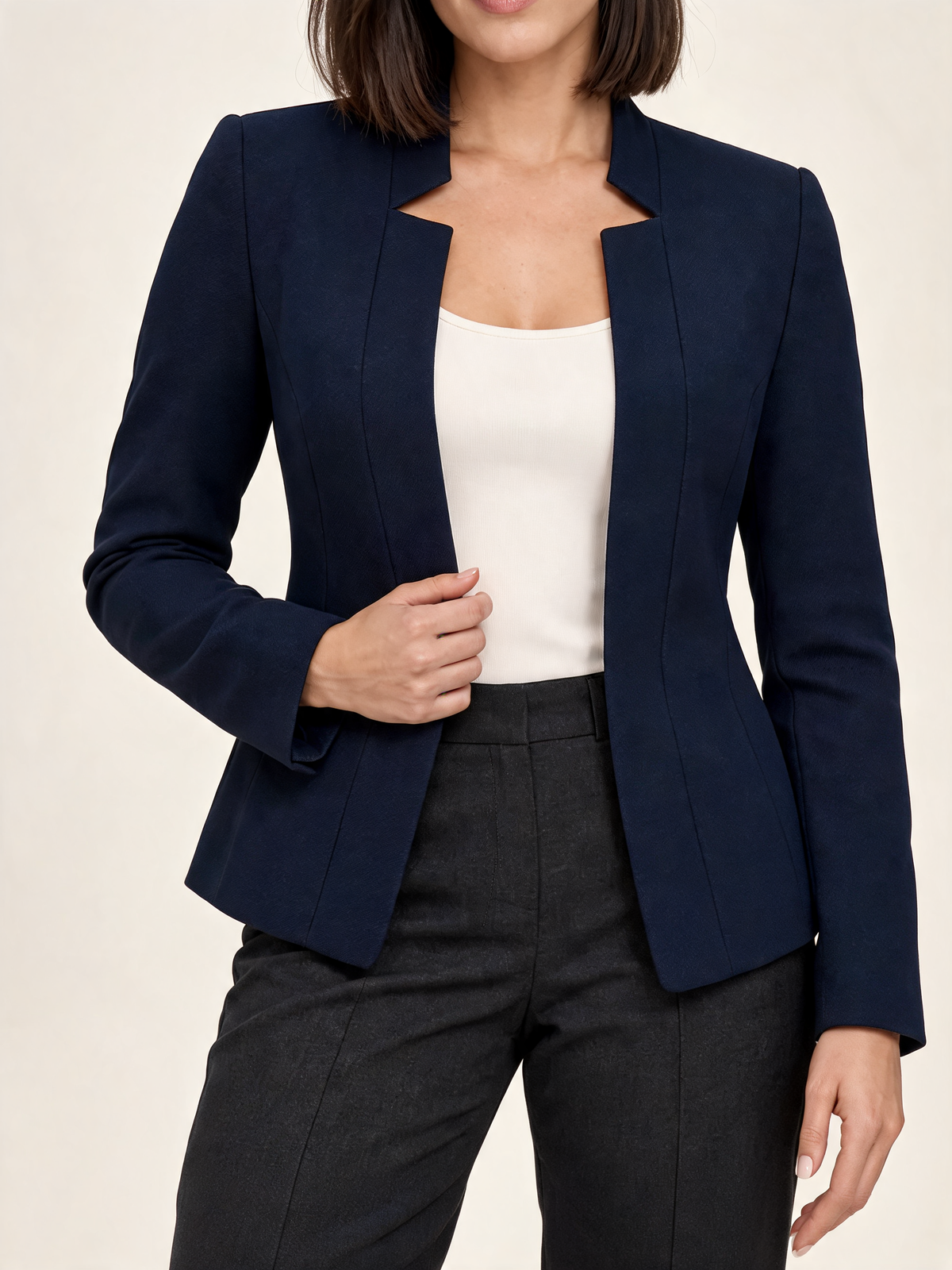 Navy women's blazer – close-up