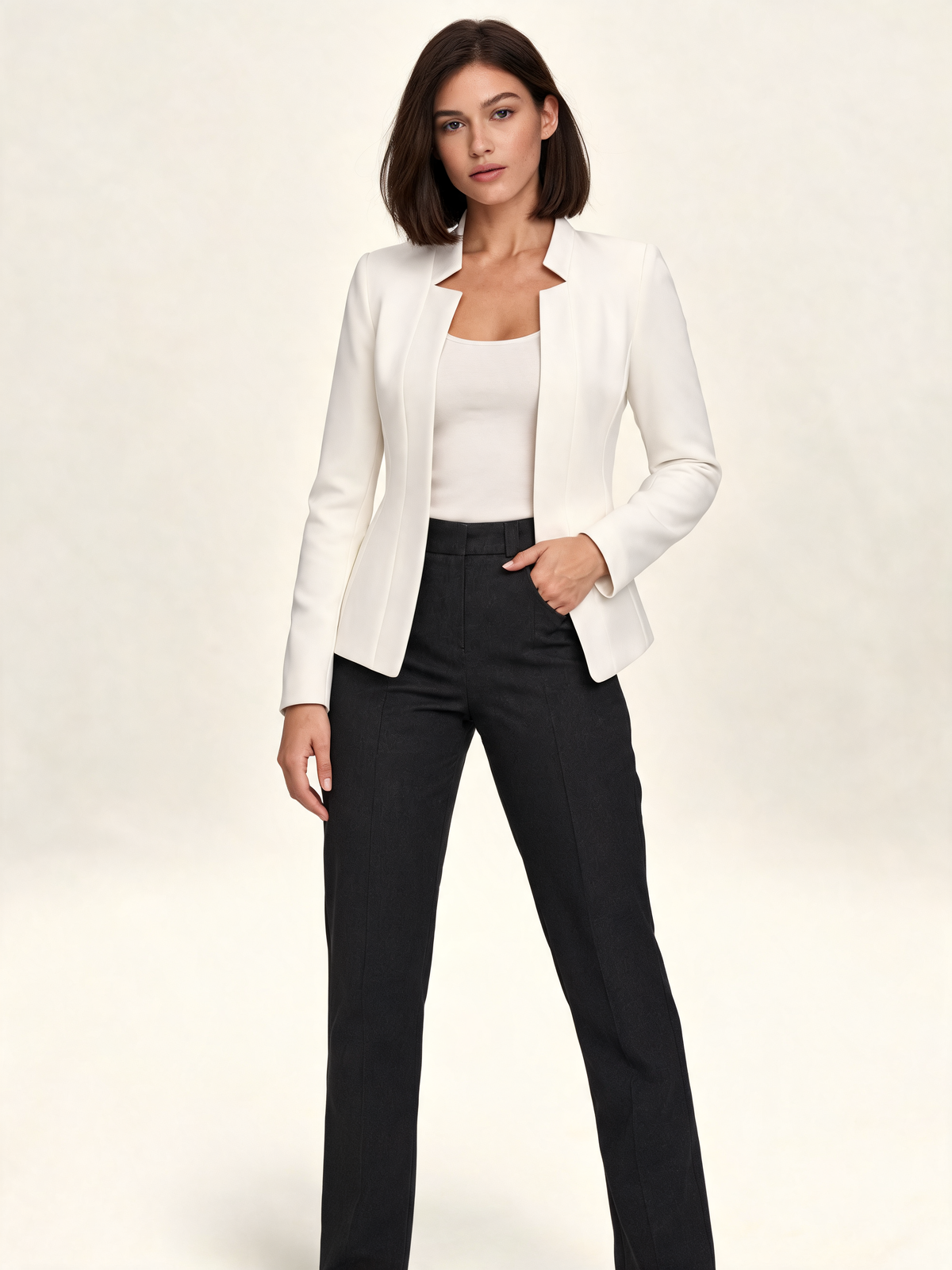 White women's blazer – front view