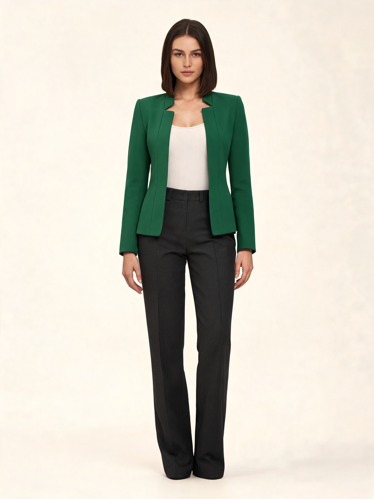 Green women's blazer – front view