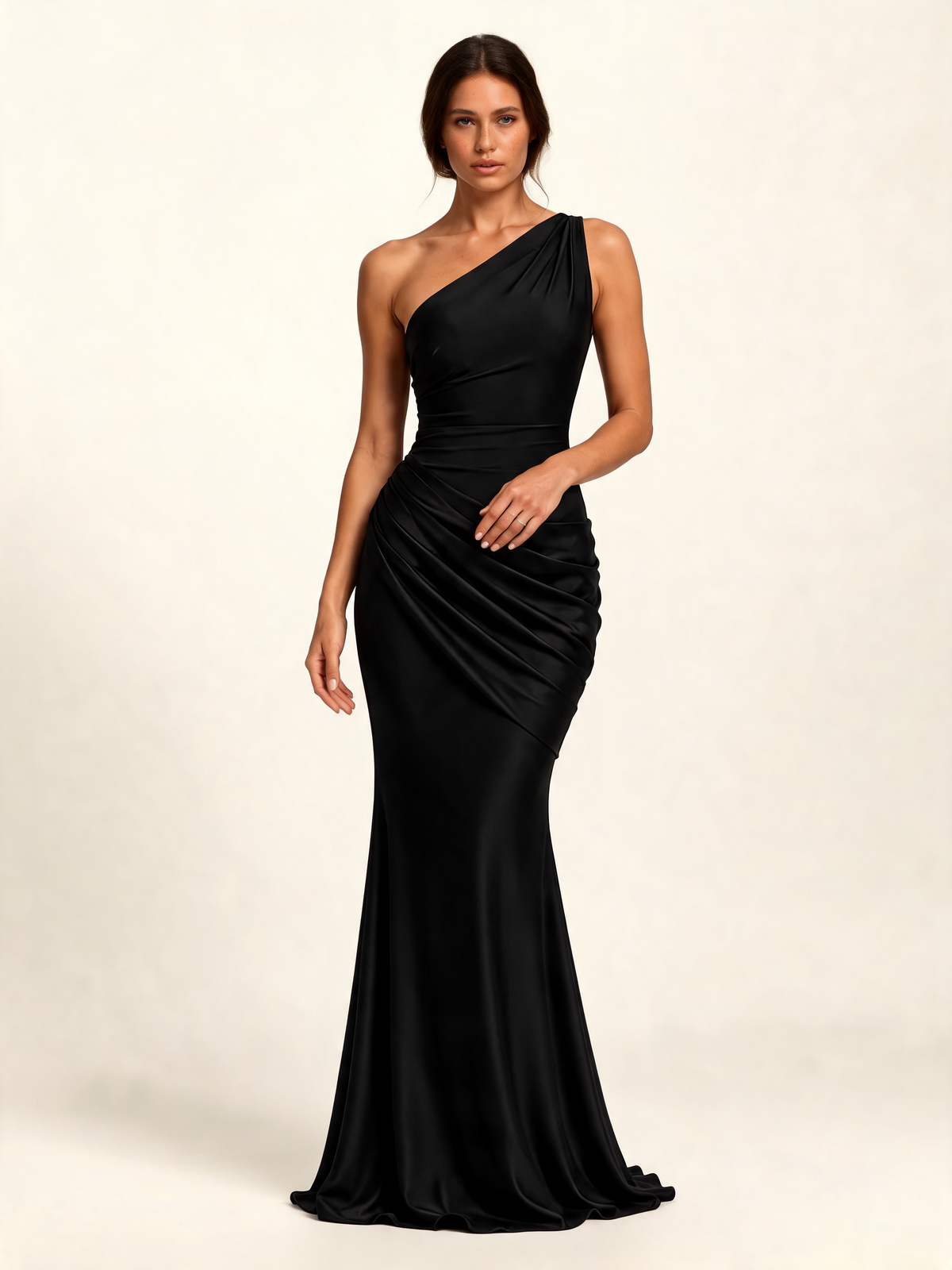 Black wedding guest dress – front view