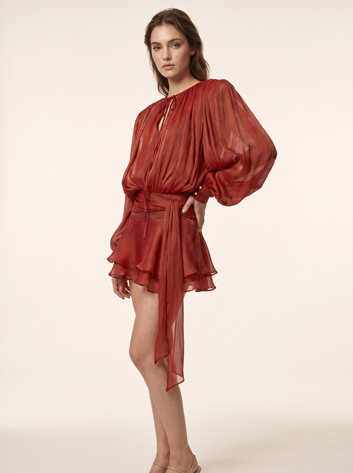Red christmas party dress - 3/4 front