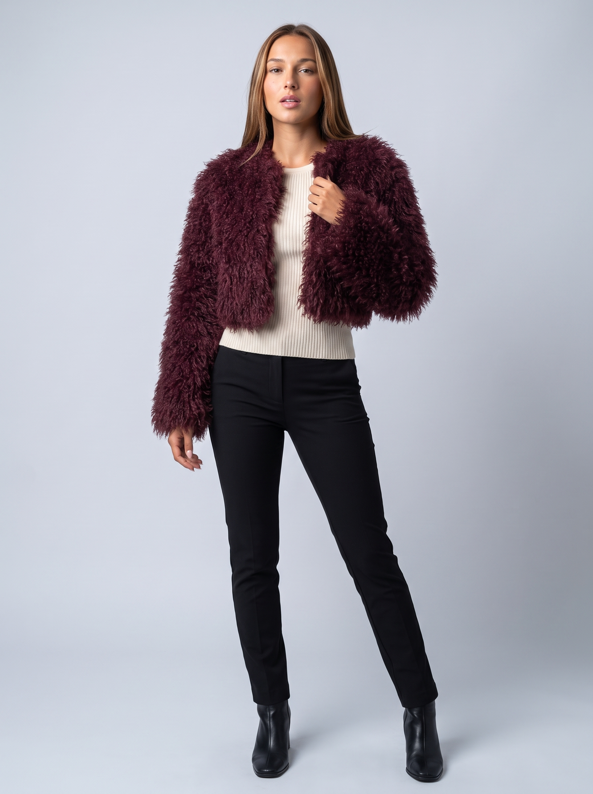 Valentina Faux Fur Cropped Jacket