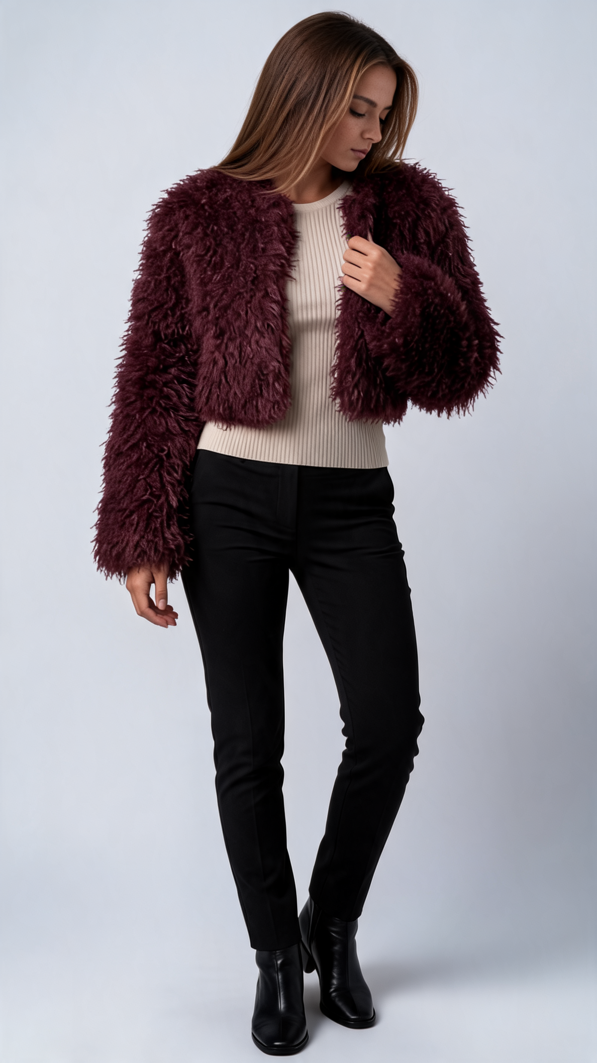 Valentina Faux Fur Cropped Jacket