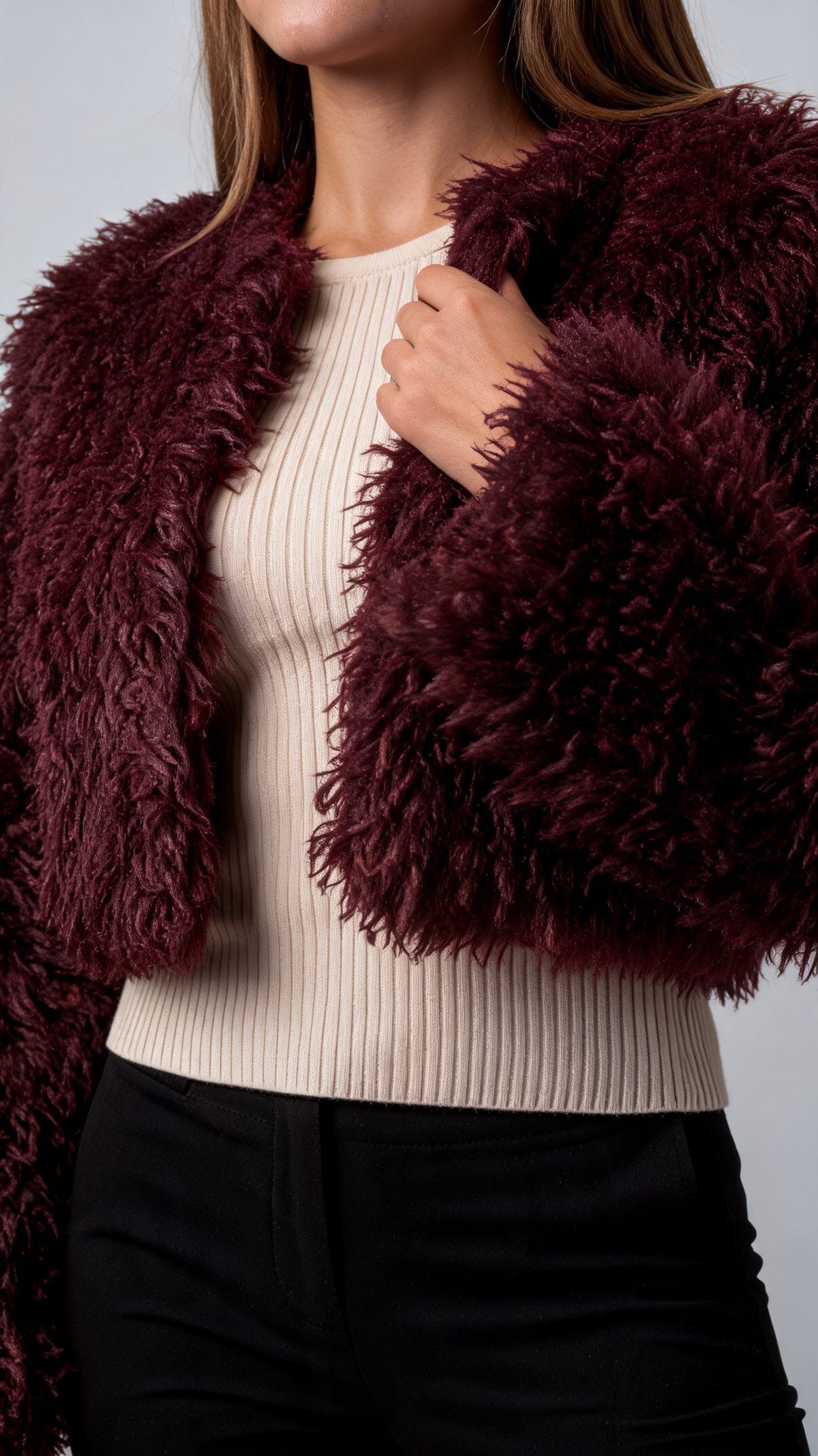 Valentina Faux Fur Cropped Jacket