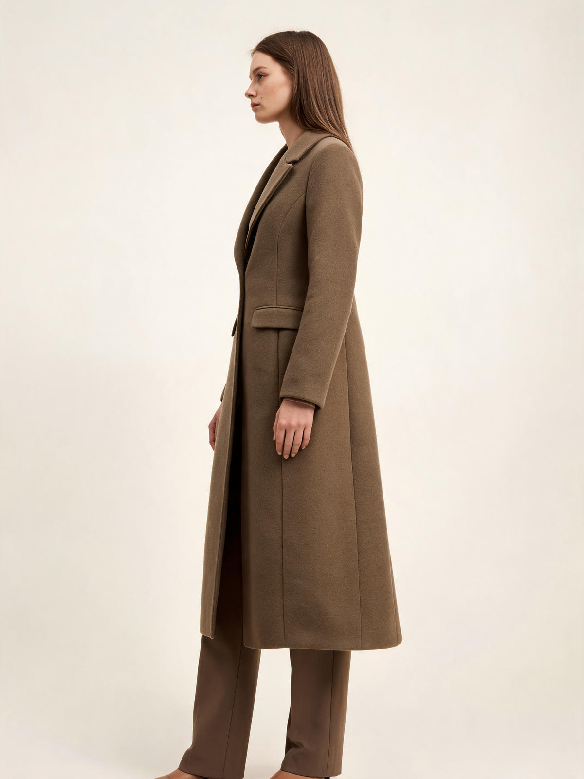 Margot Brown Longline Tailored Coat