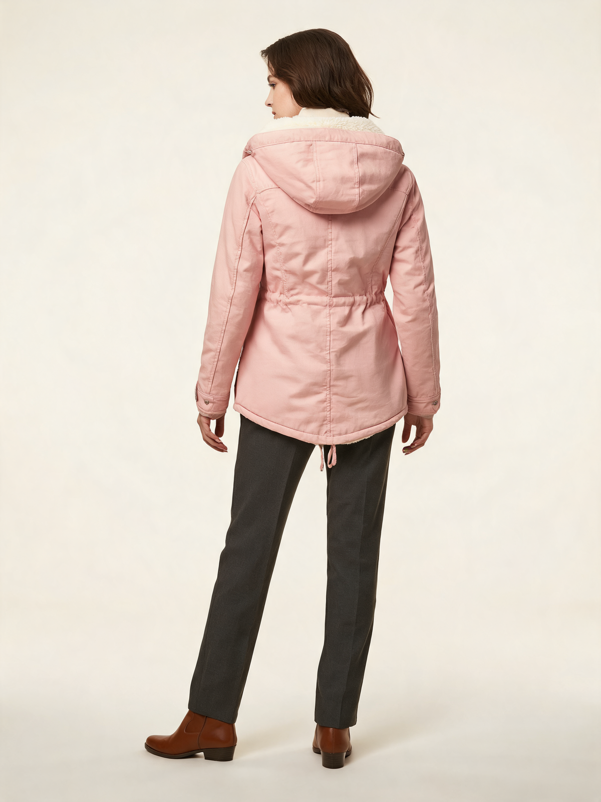 Elsie Pink Fleece-Lined Hooded Parka