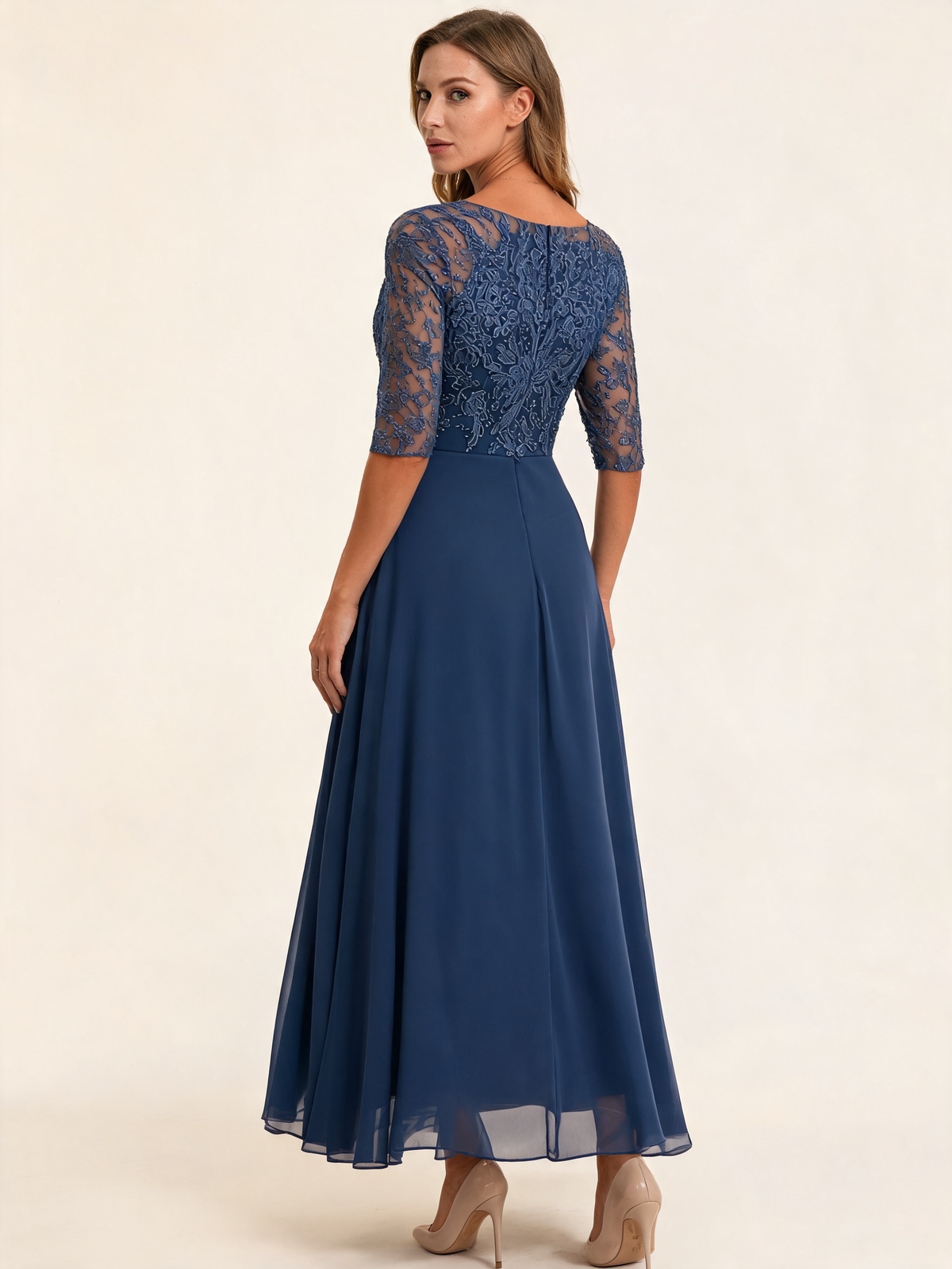 Rosalie Lace Bodice Chiffon Midi Dress