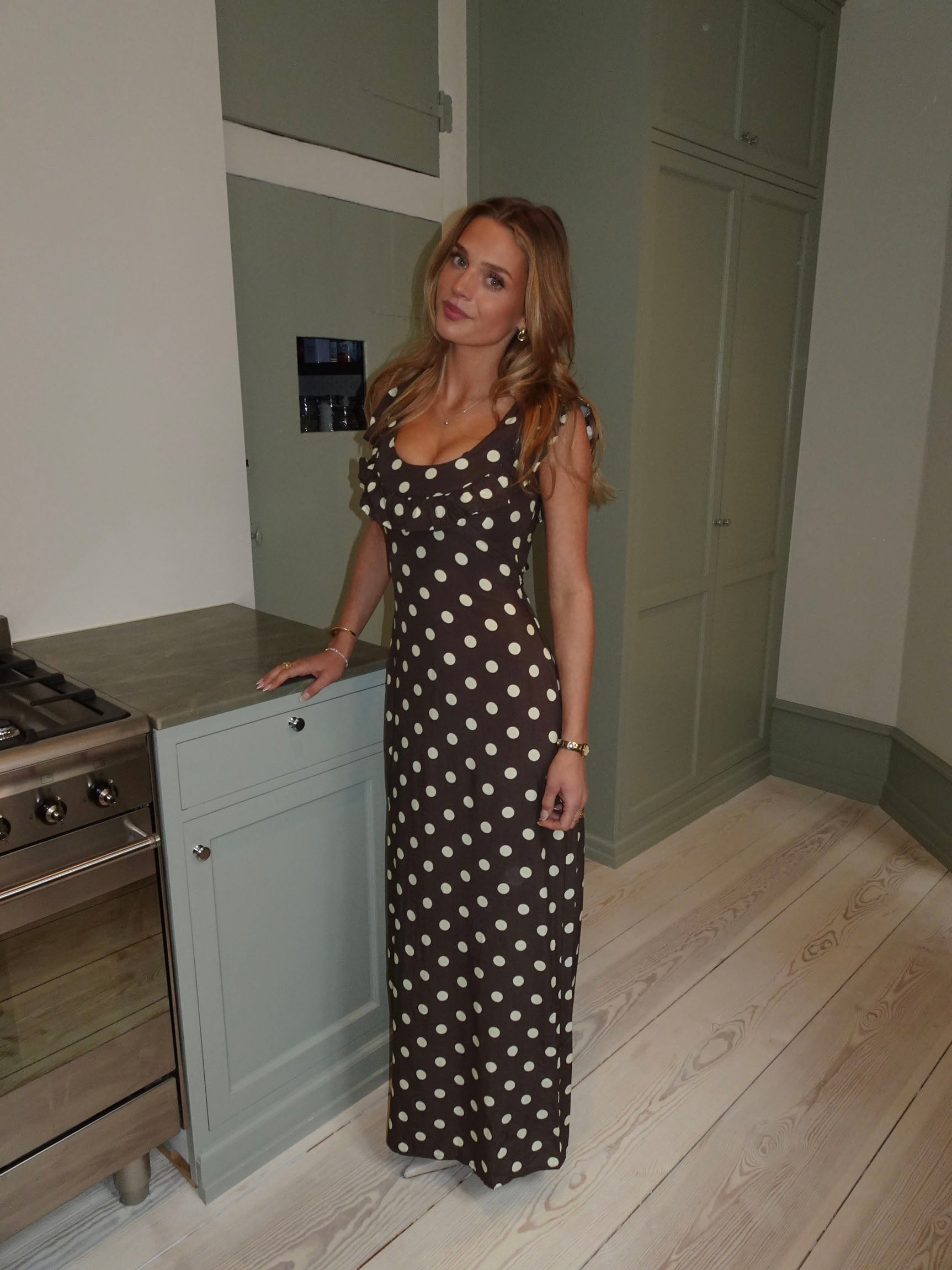Luna Polka Maxi dress