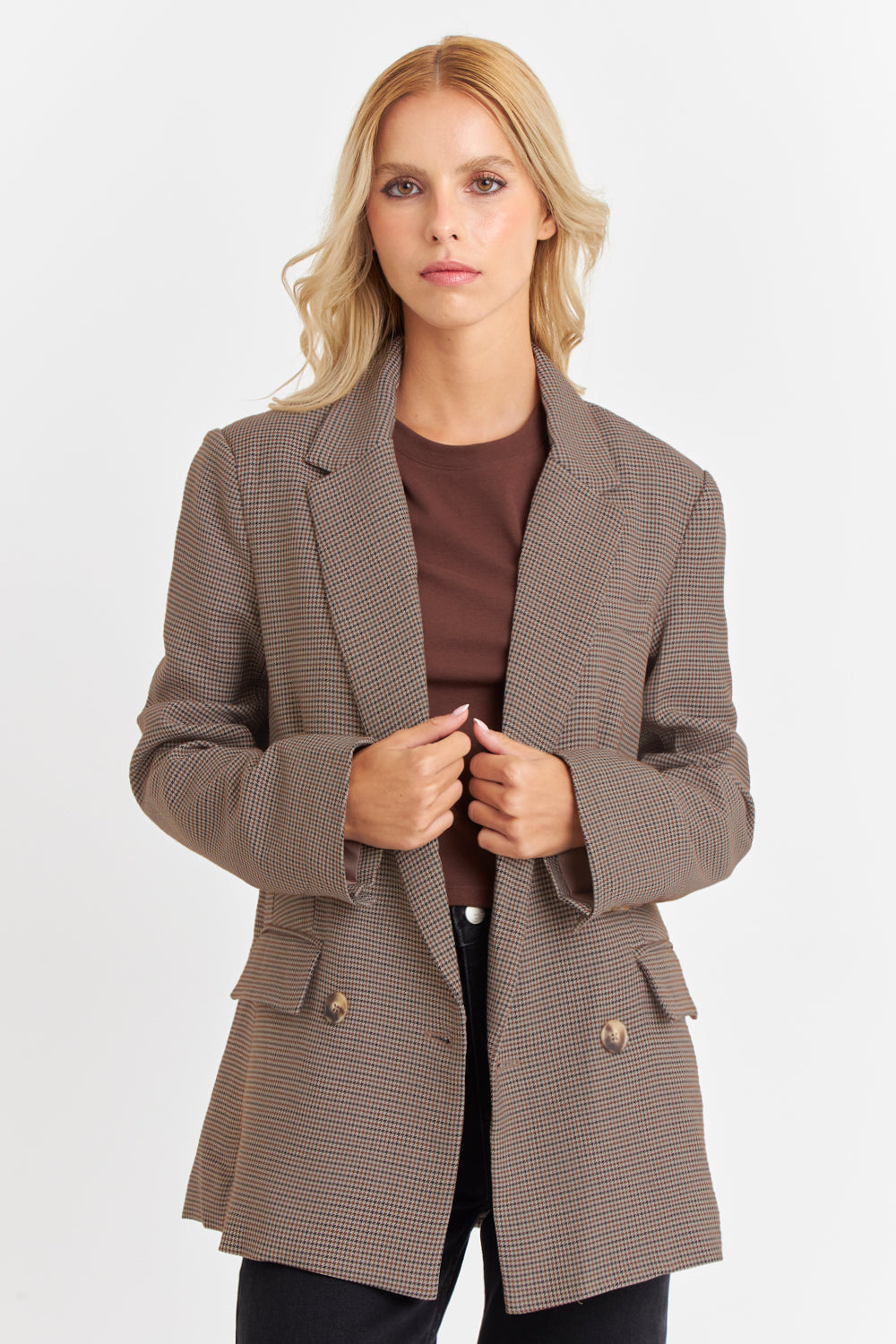 Celeste Houndstooth Tailored Blazer