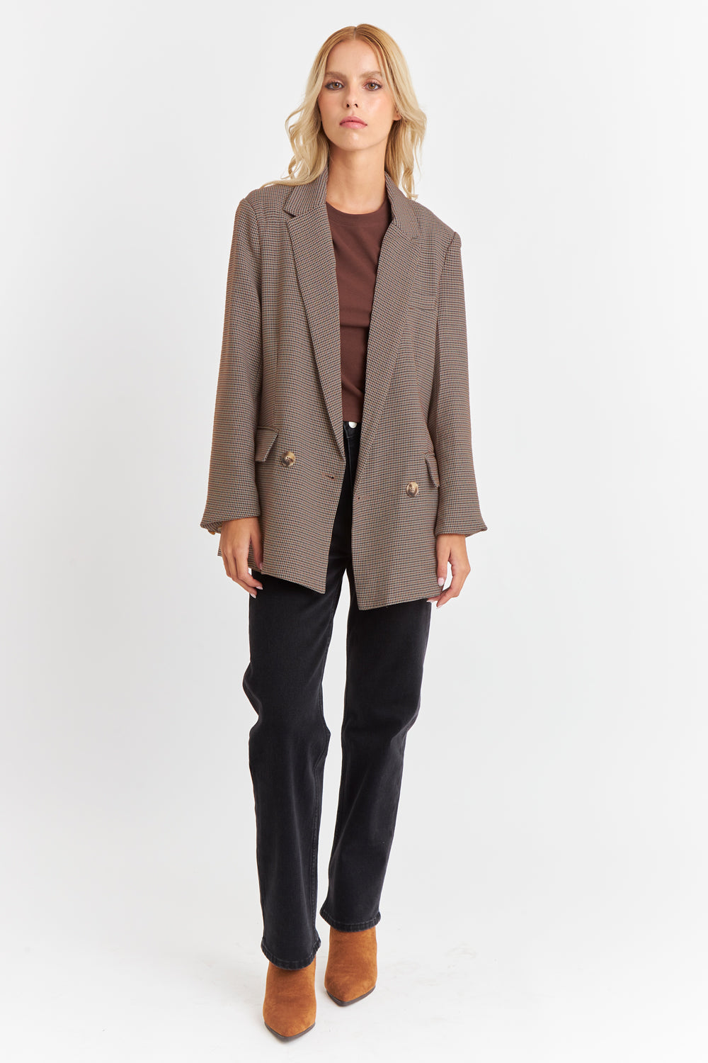 Celeste Houndstooth Tailored Blazer