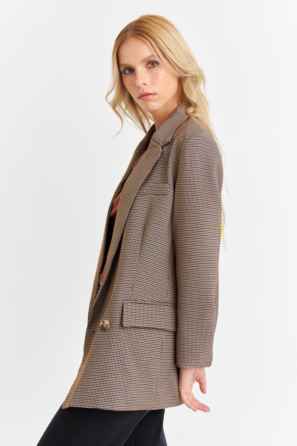 Celeste Houndstooth Tailored Blazer