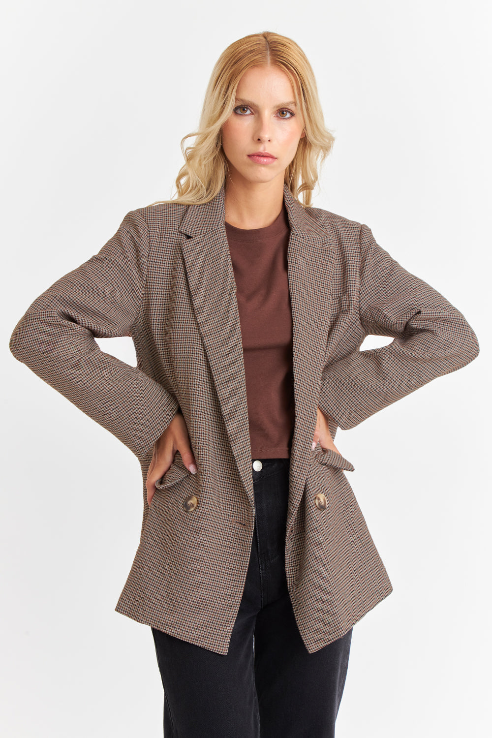 Celeste Houndstooth Tailored Blazer