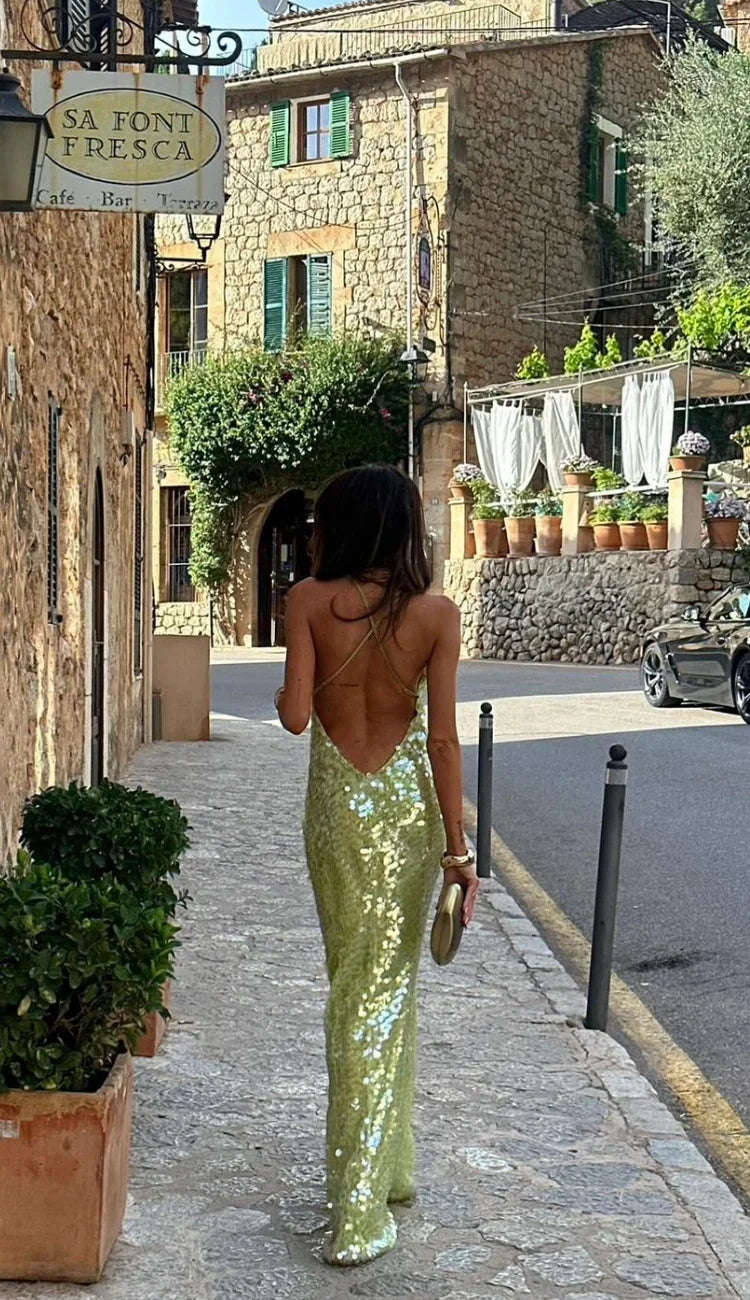 Evangeline Sequin Maxi Dress