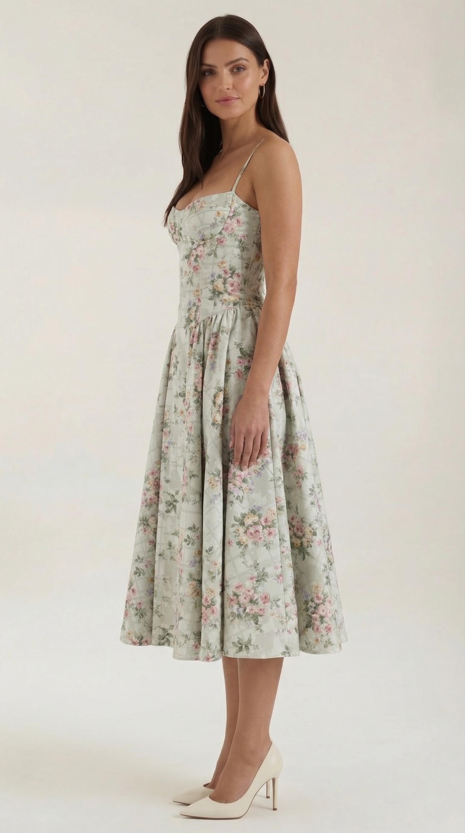 Ulva Floral Corset Midi Dress
