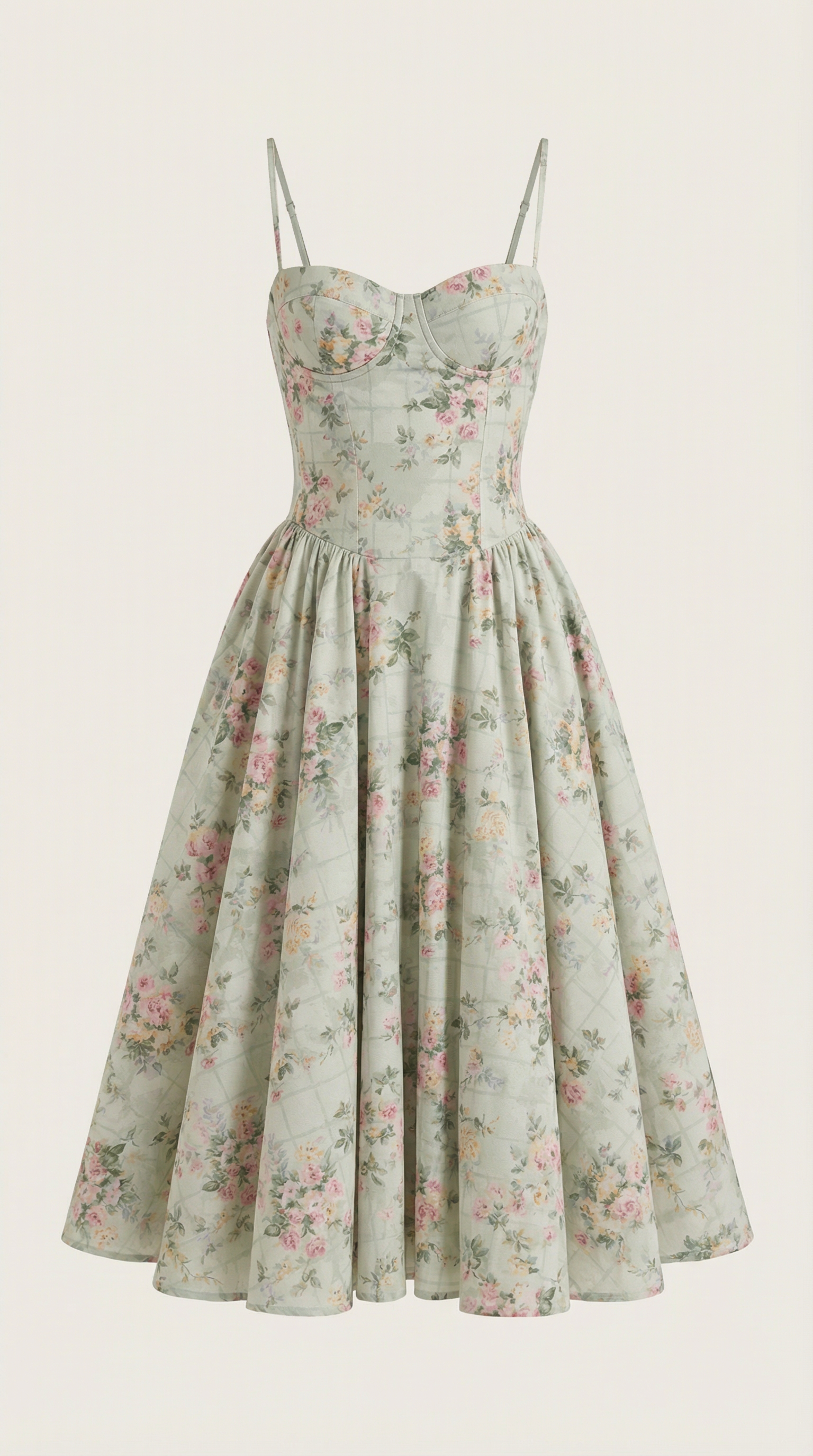 Ulva Floral Corset Midi Dress