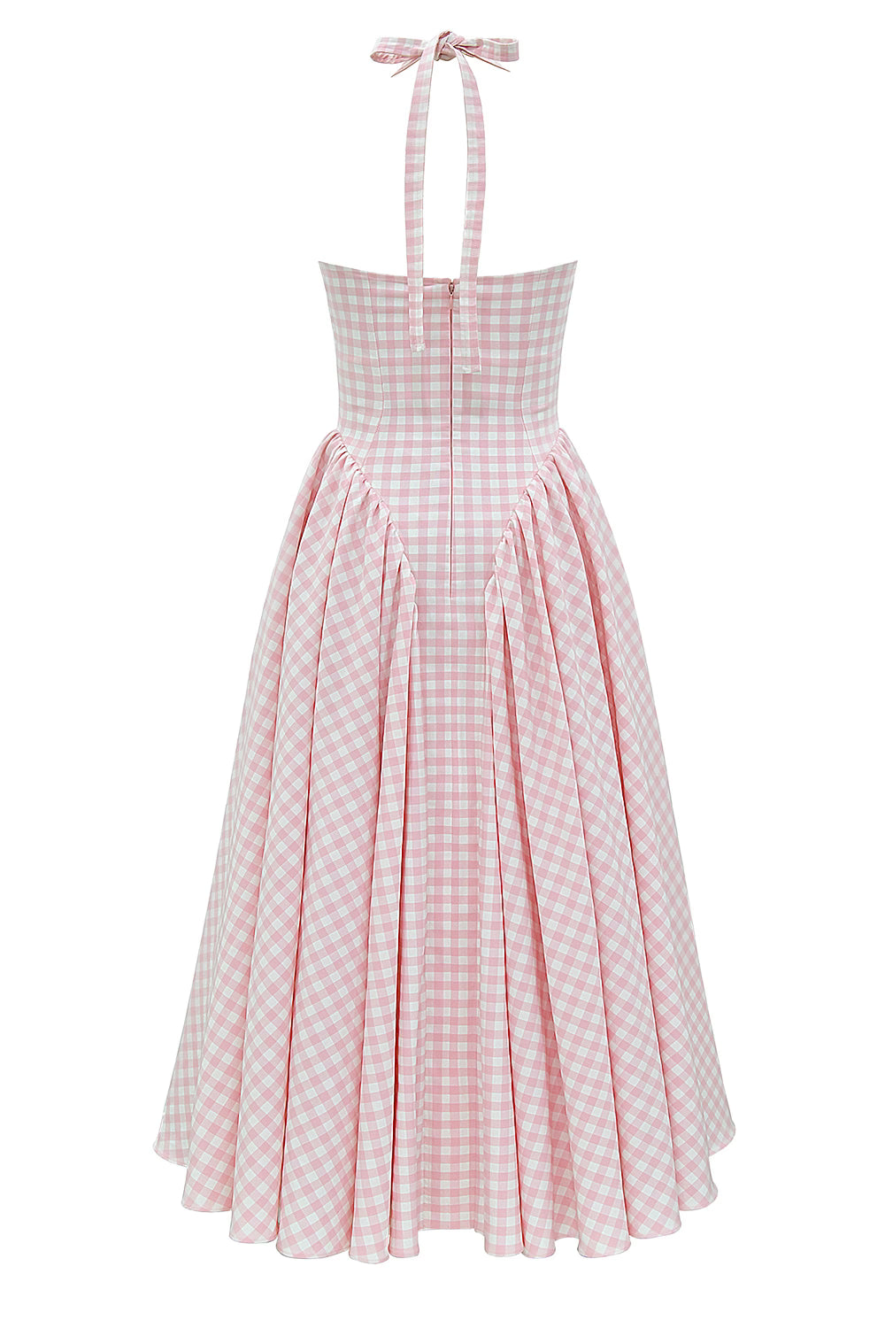 Marabella | Gingham Halter Midi Dress