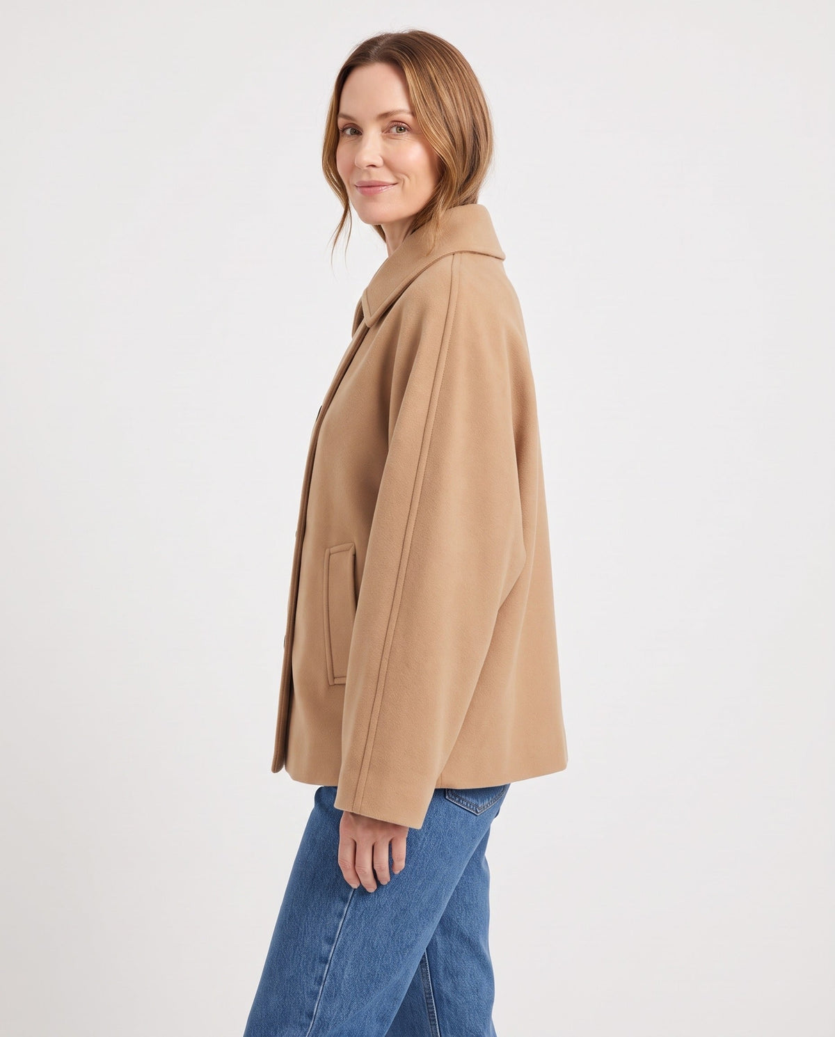 Winter Coat – Delyth Oversized Wool Peacoat