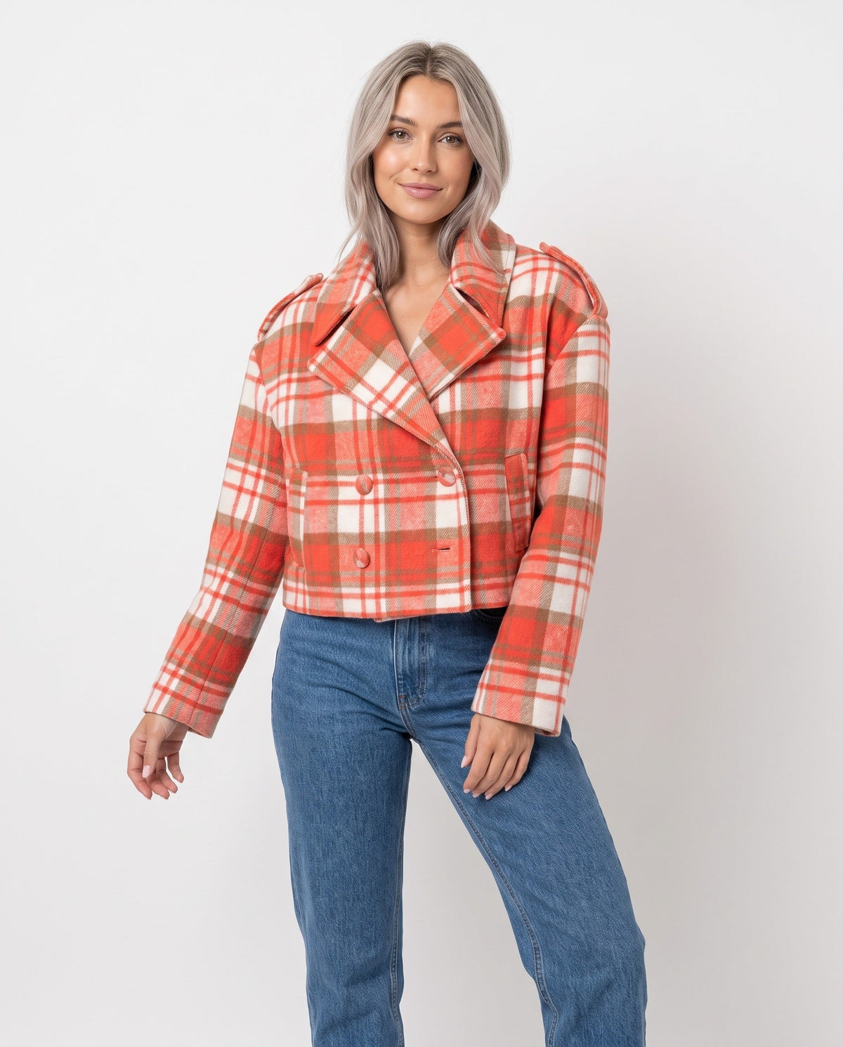 Plaid Jacket – Wendy Cropped Peacoat