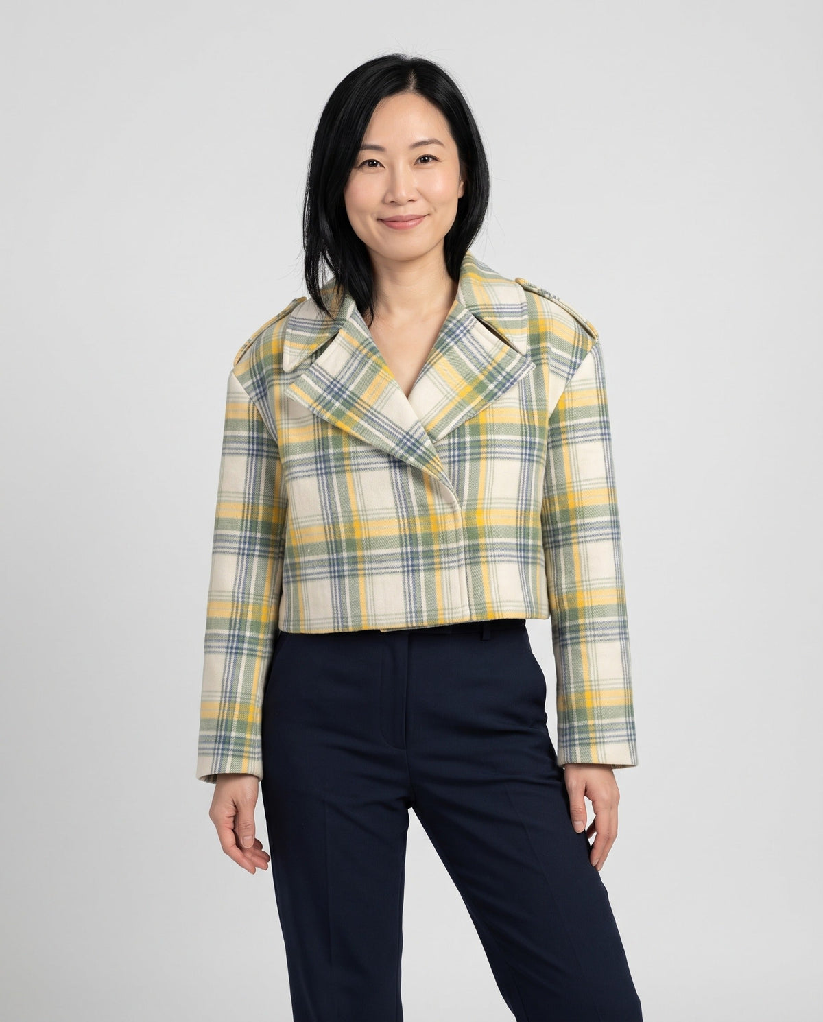 Plaid Jacket – Wendy Cropped Peacoat