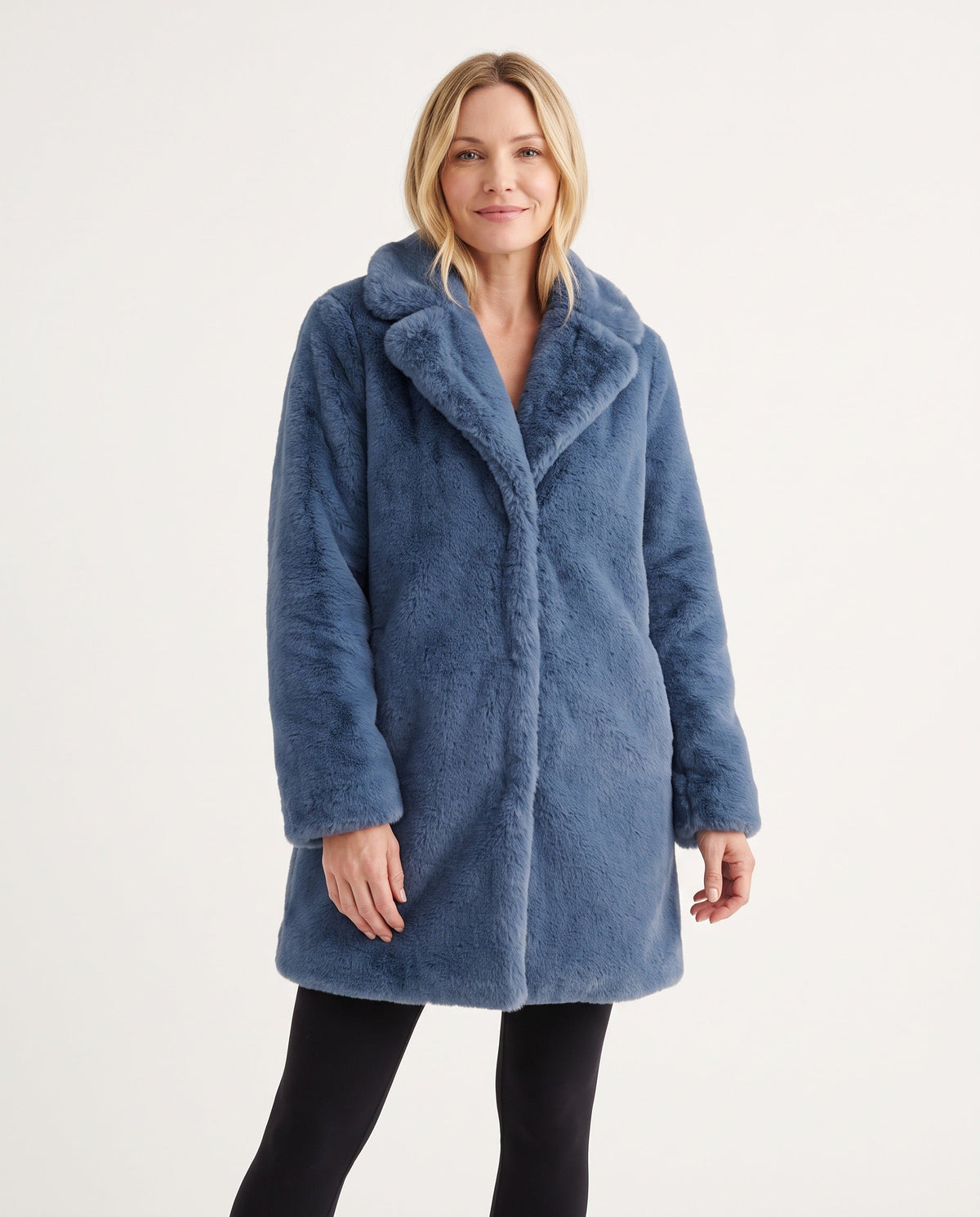 Women's Faux Fur Coat | Mid-Length Winter Coat